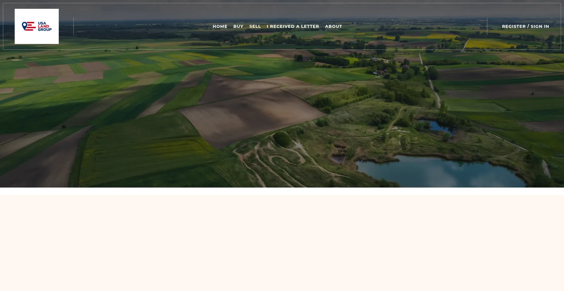 Website screenshot of Usaland.group