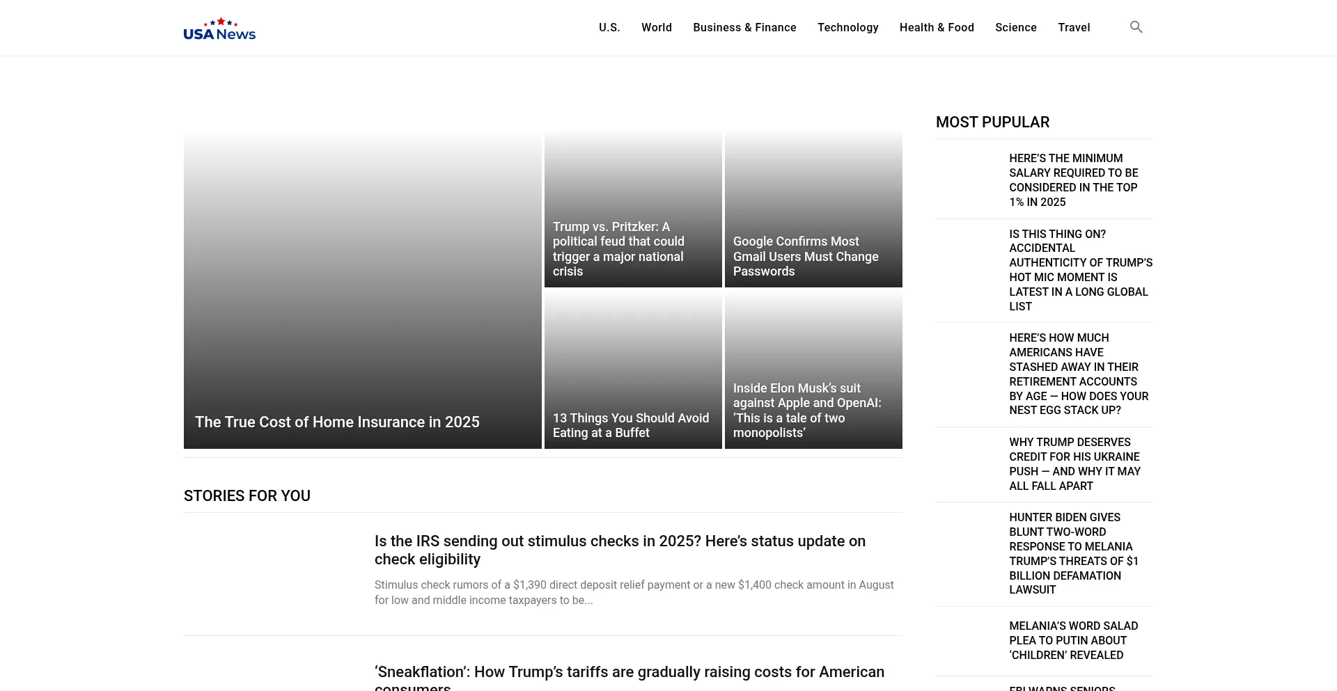 Website screenshot of Usanewsnext.com