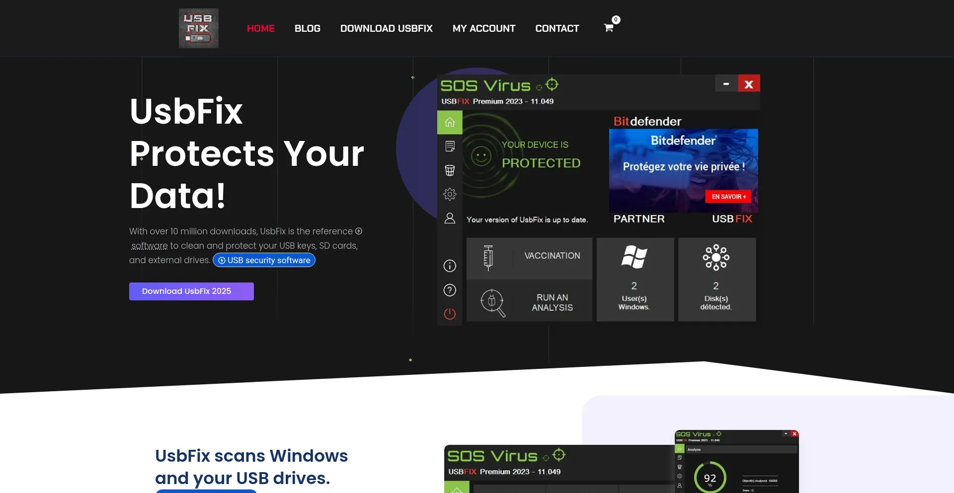 Website screenshot of Usb-antivirus.com