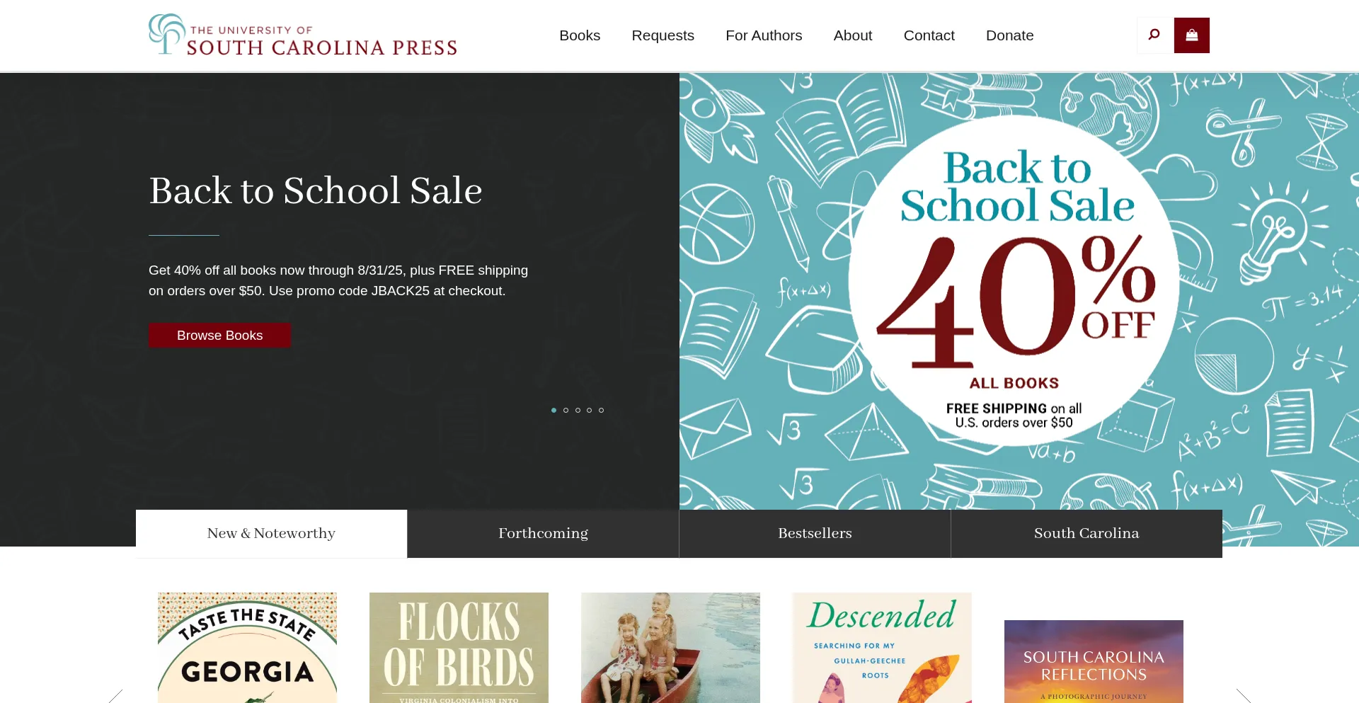 Website screenshot of Uscpress.com