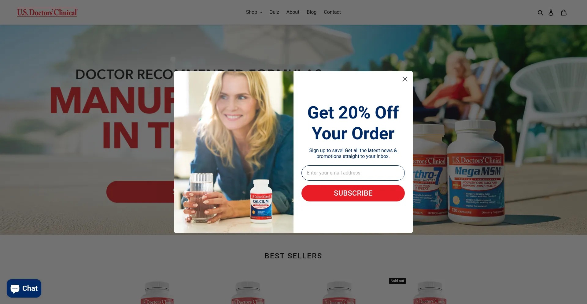 Website screenshot of Usdoctorsclinical.com