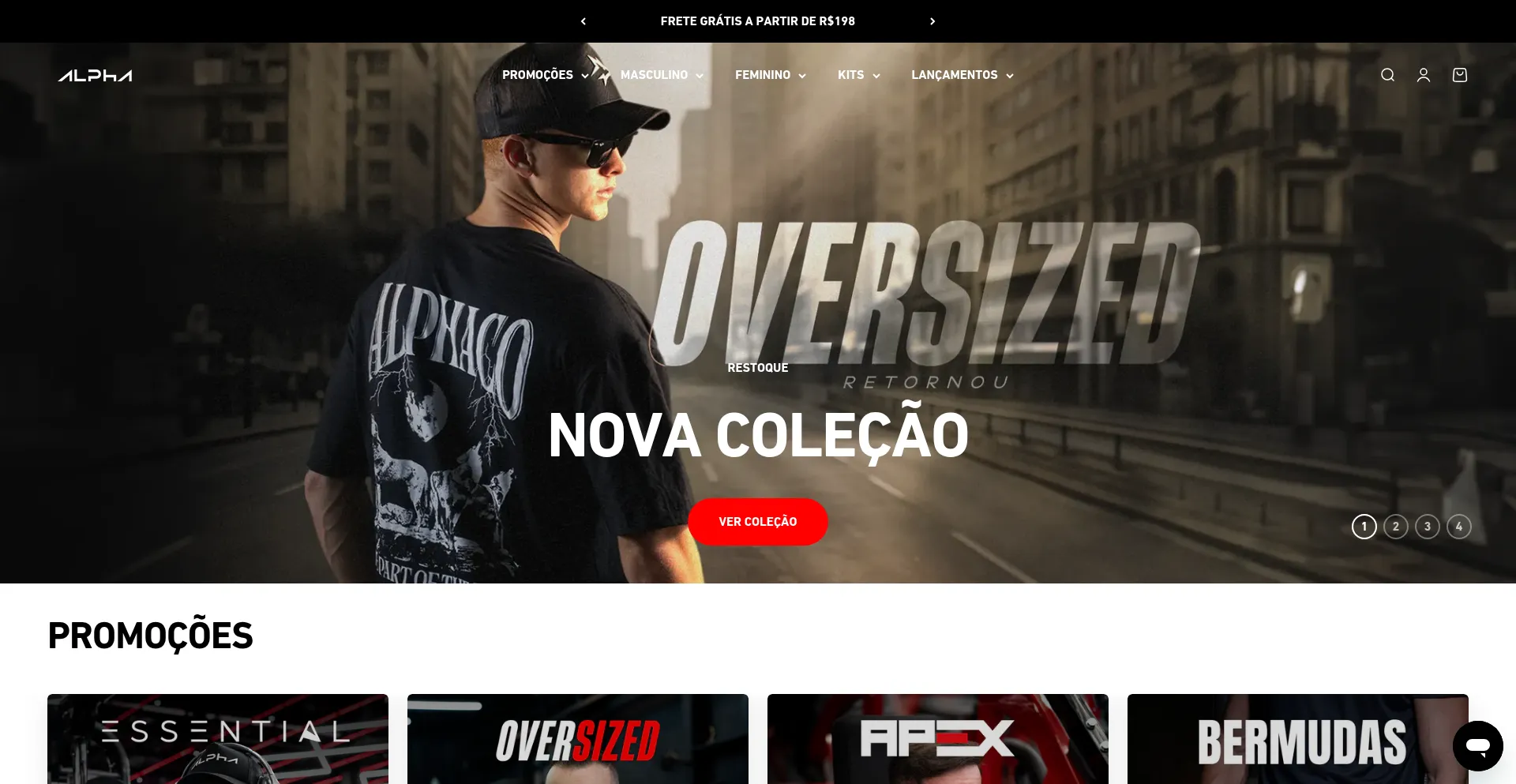 Website screenshot of Usealphaco.com.br