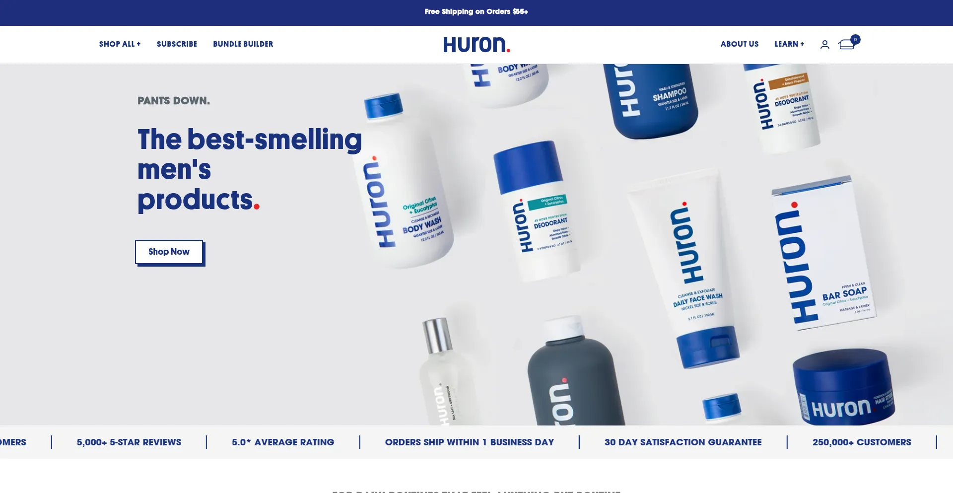 Website screenshot of Usehuron.com