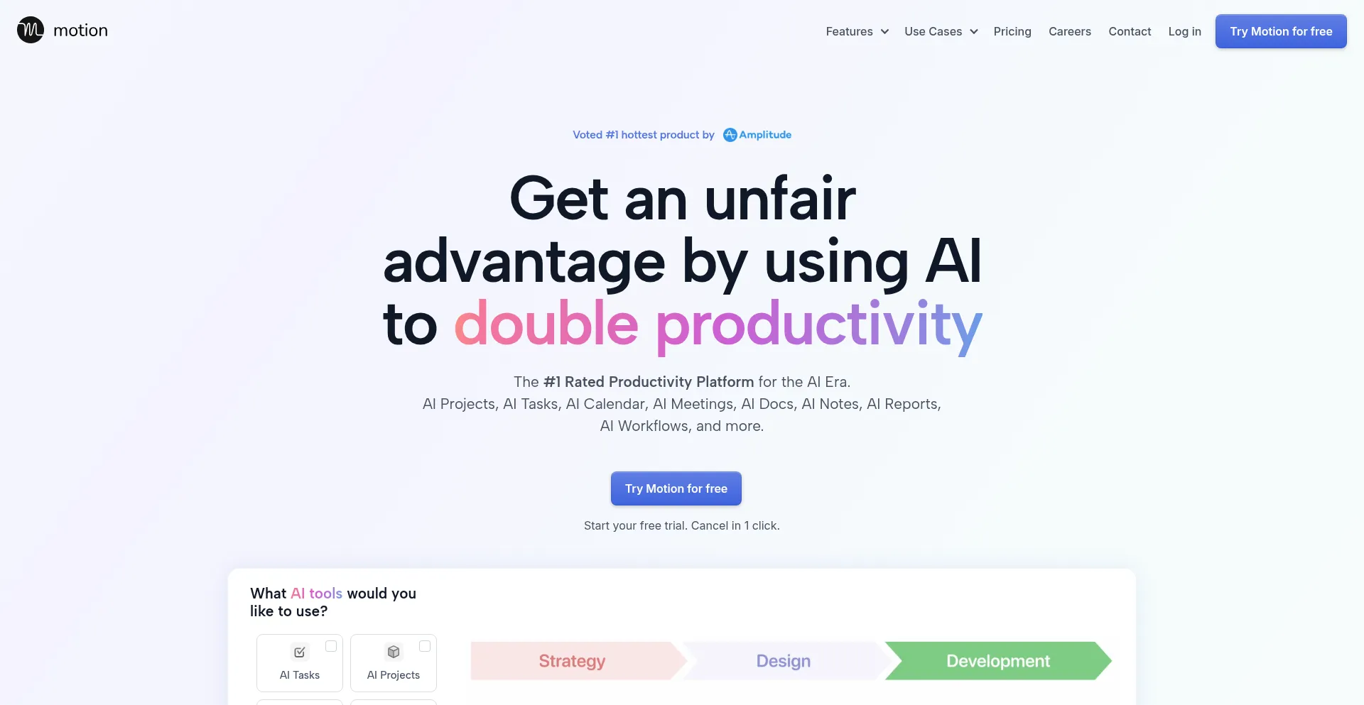 Website screenshot of Usemotion.com