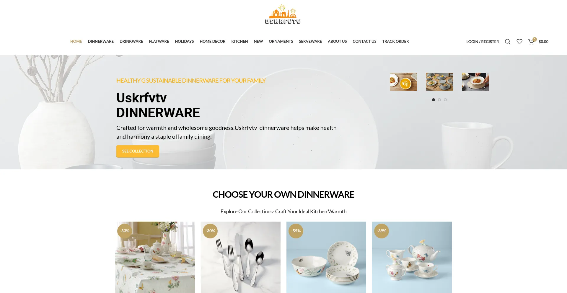 Website screenshot of Uskrfvtv.shop