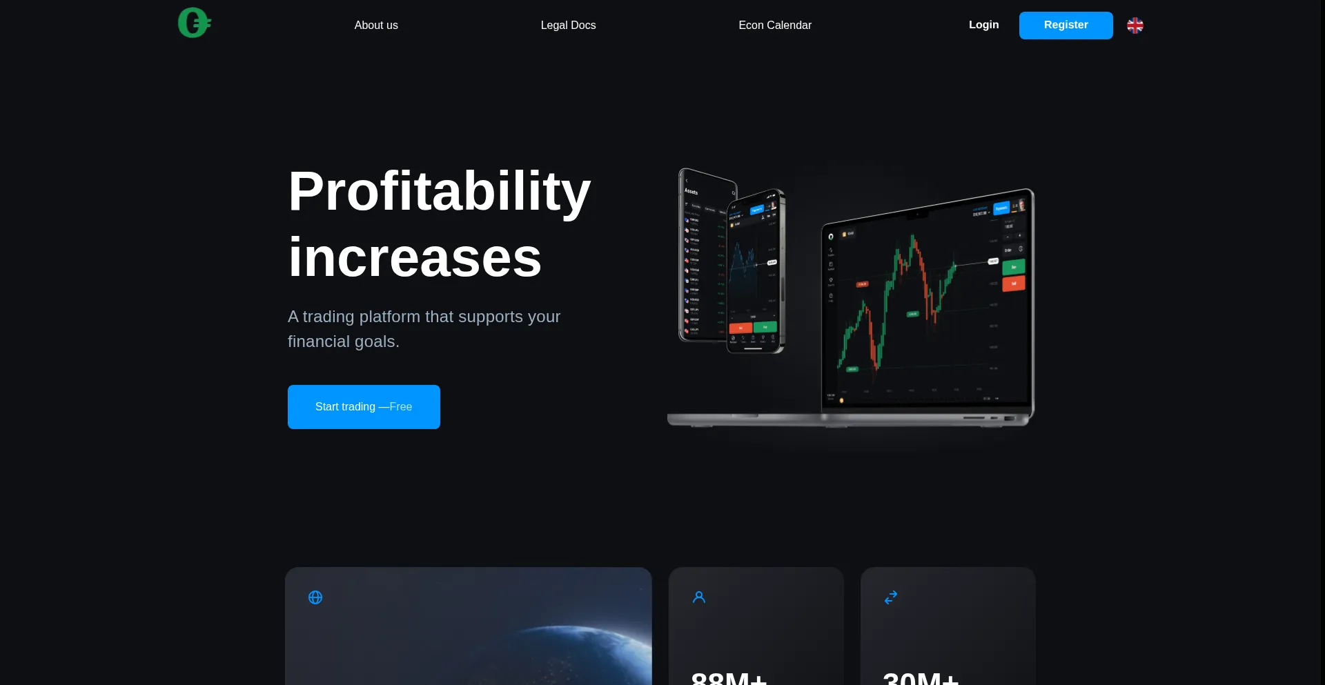 Website screenshot of Ustradein.com