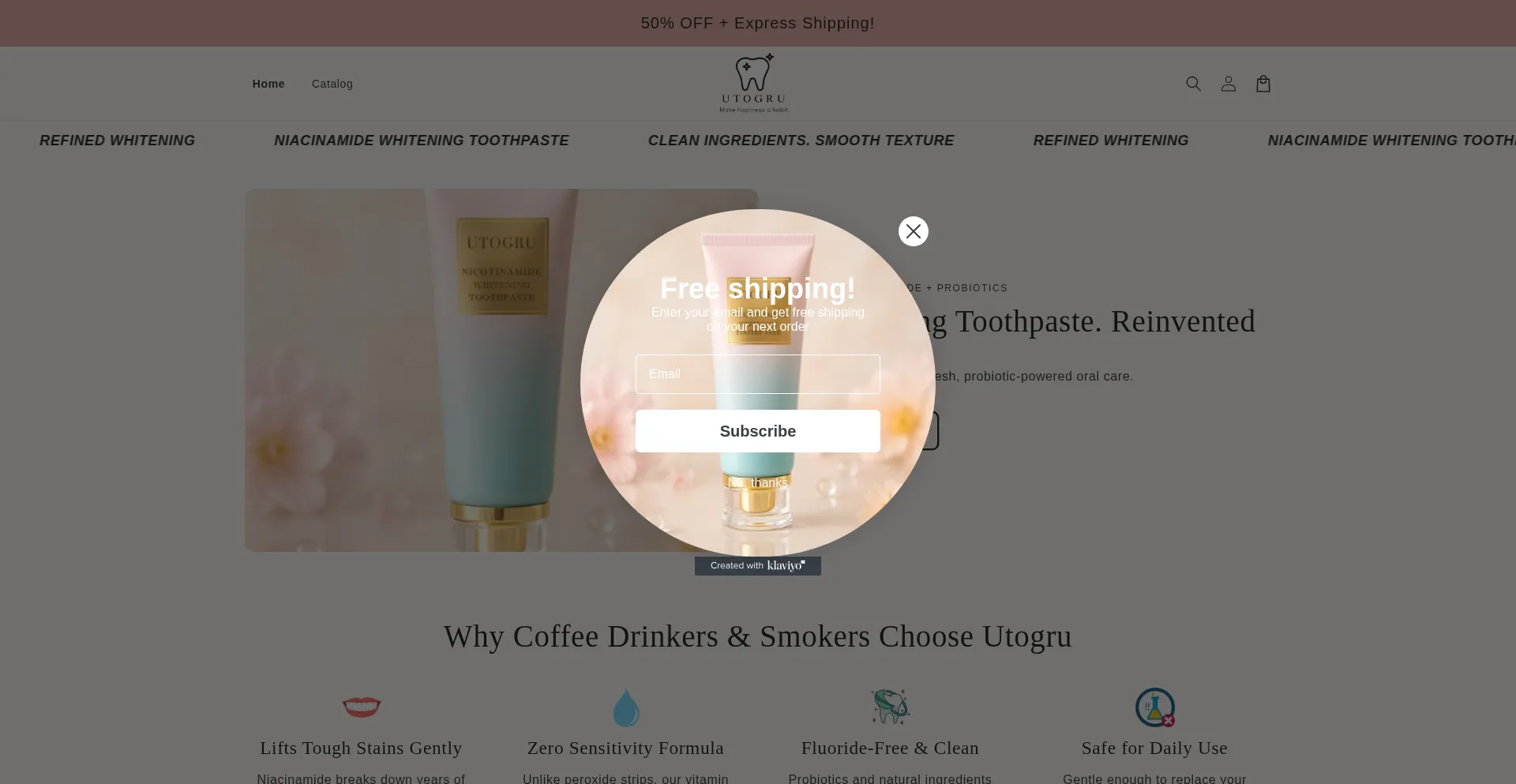 Website screenshot of Utogru.shop
