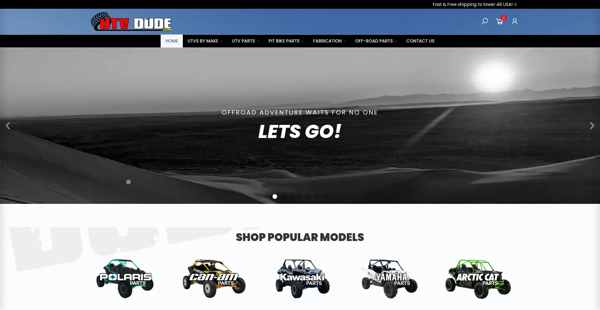 Website screenshot of Utvdude.com