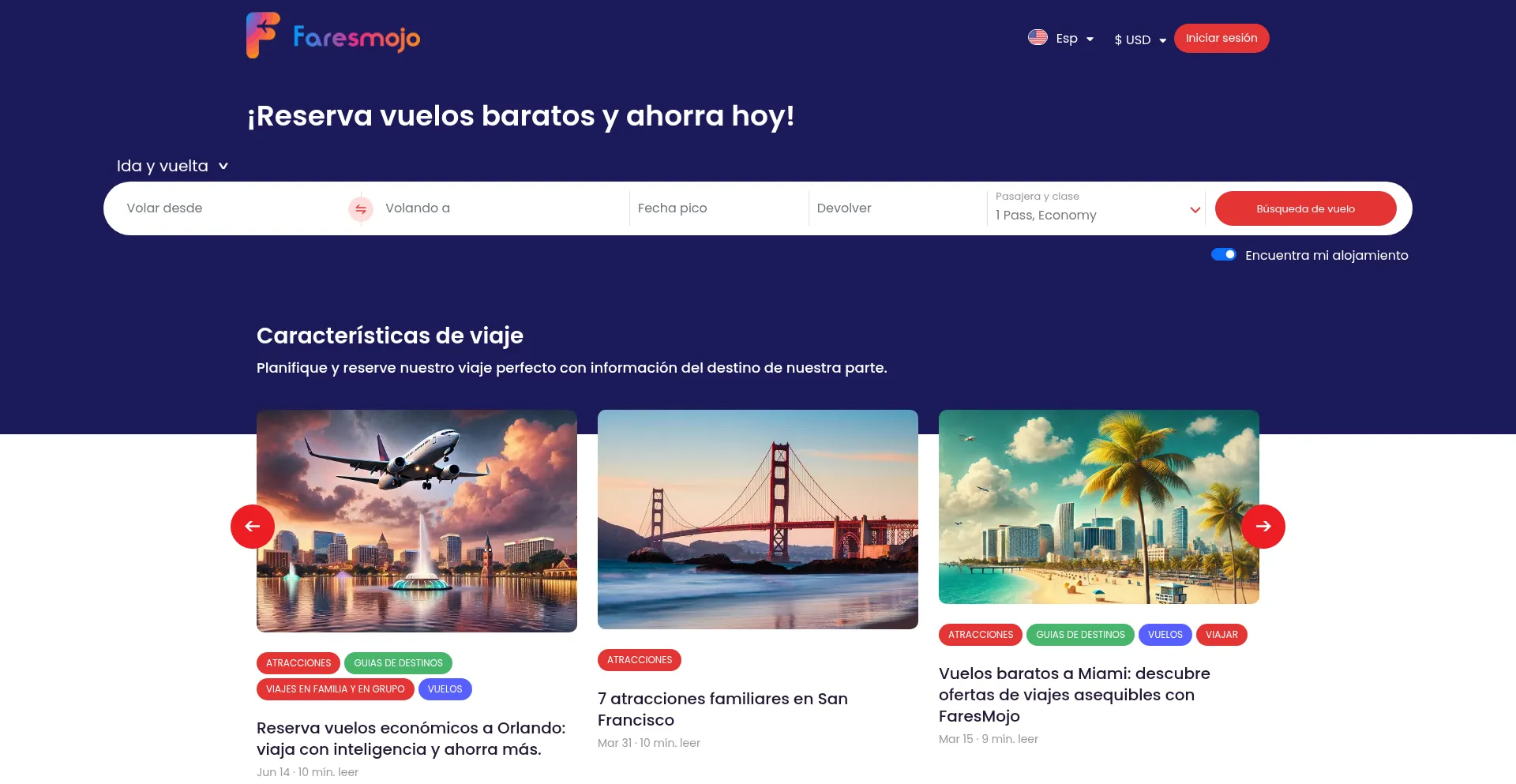 Website screenshot of Uy.faresmojo.com
