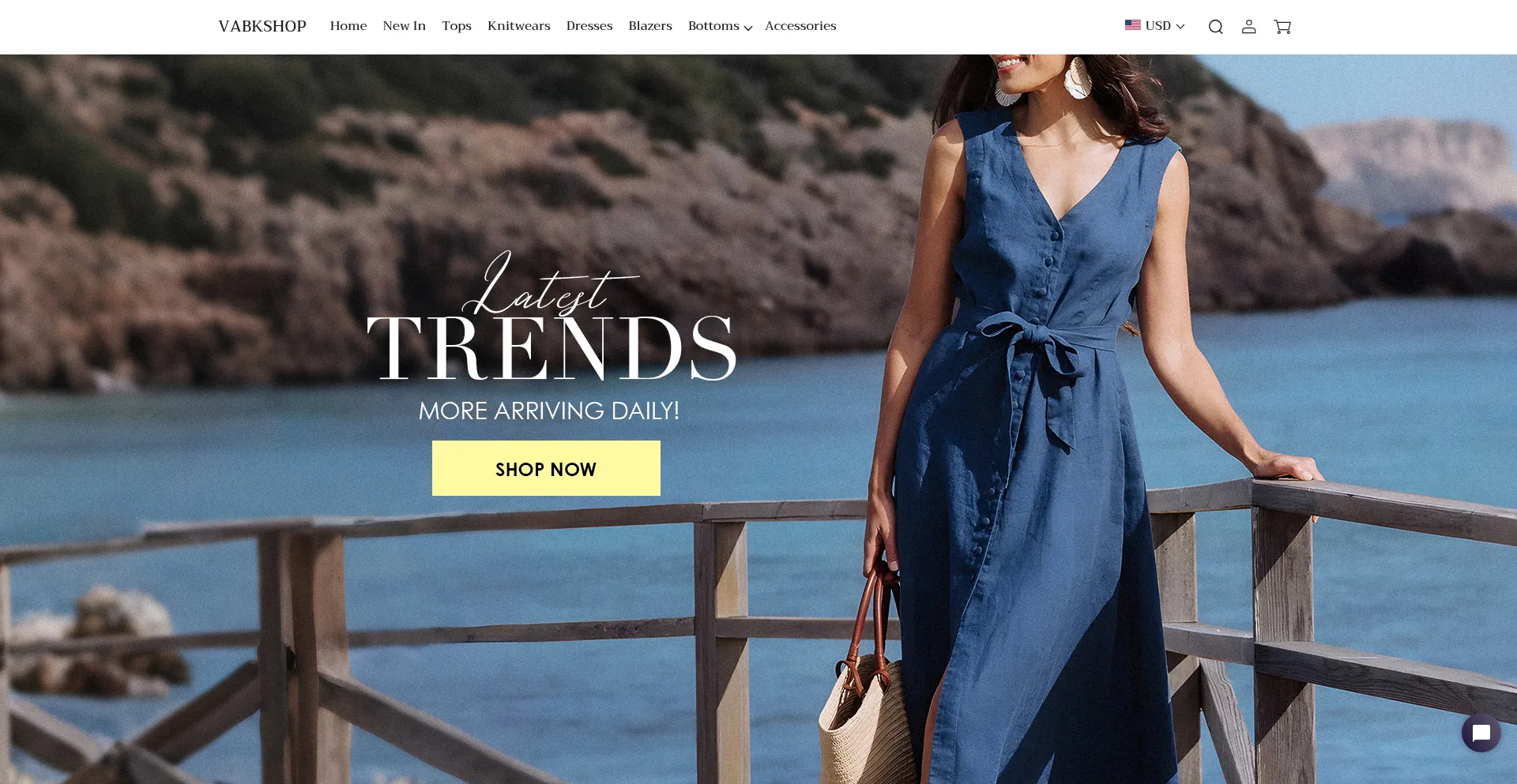 Website screenshot of Vabkshop.com