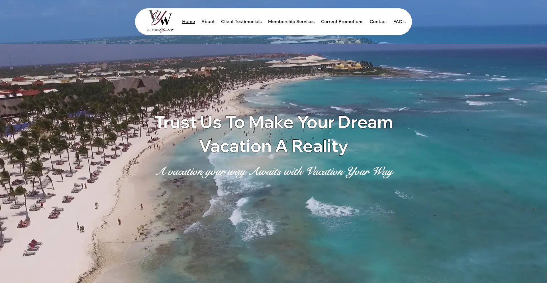 Website screenshot of Vacationyourway.info