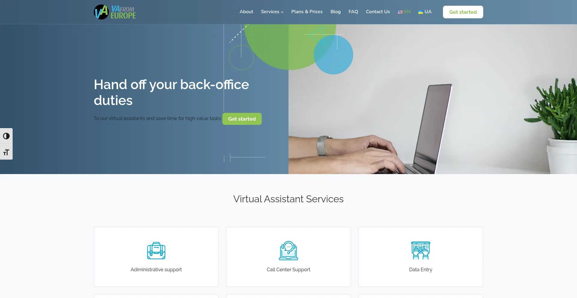 Website screenshot of Vafromeurope.com