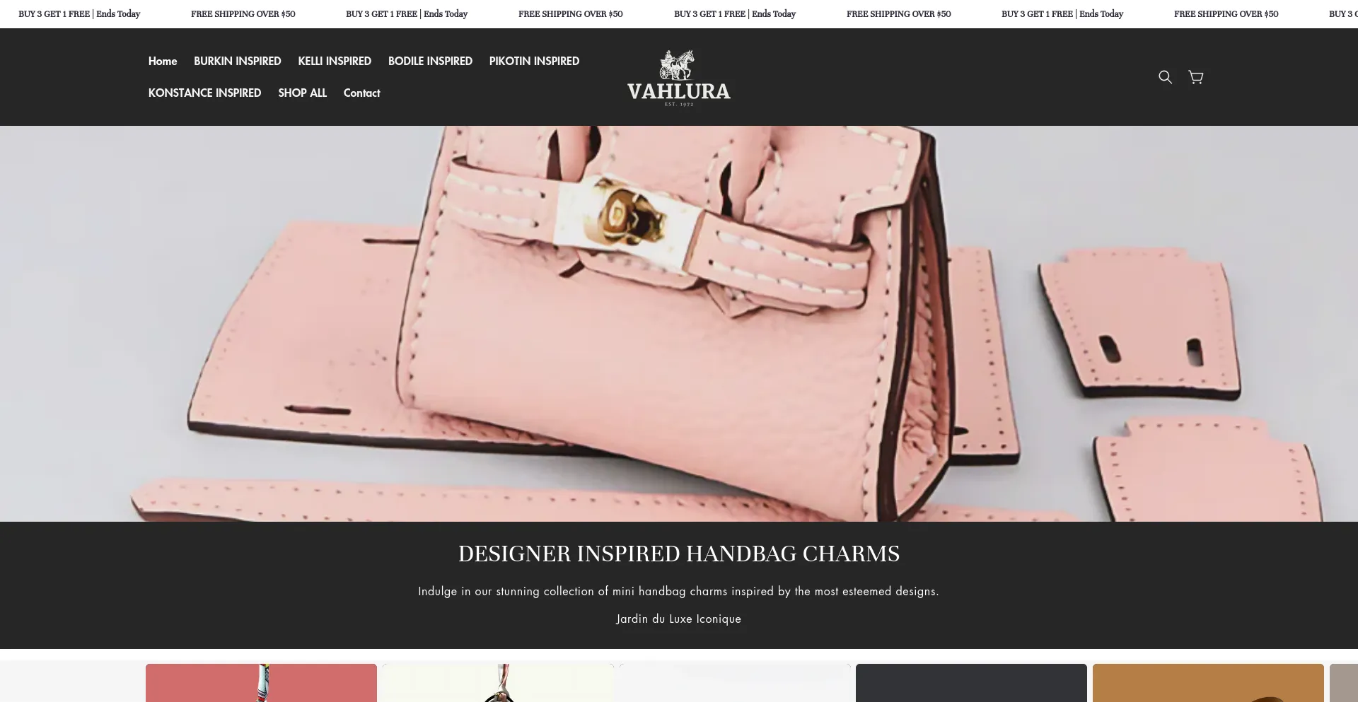 Website screenshot of Vahlura.com
