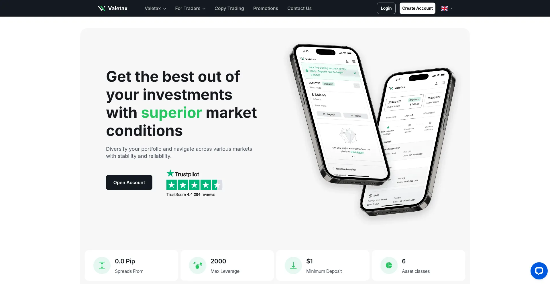 Website screenshot of Valetax.com