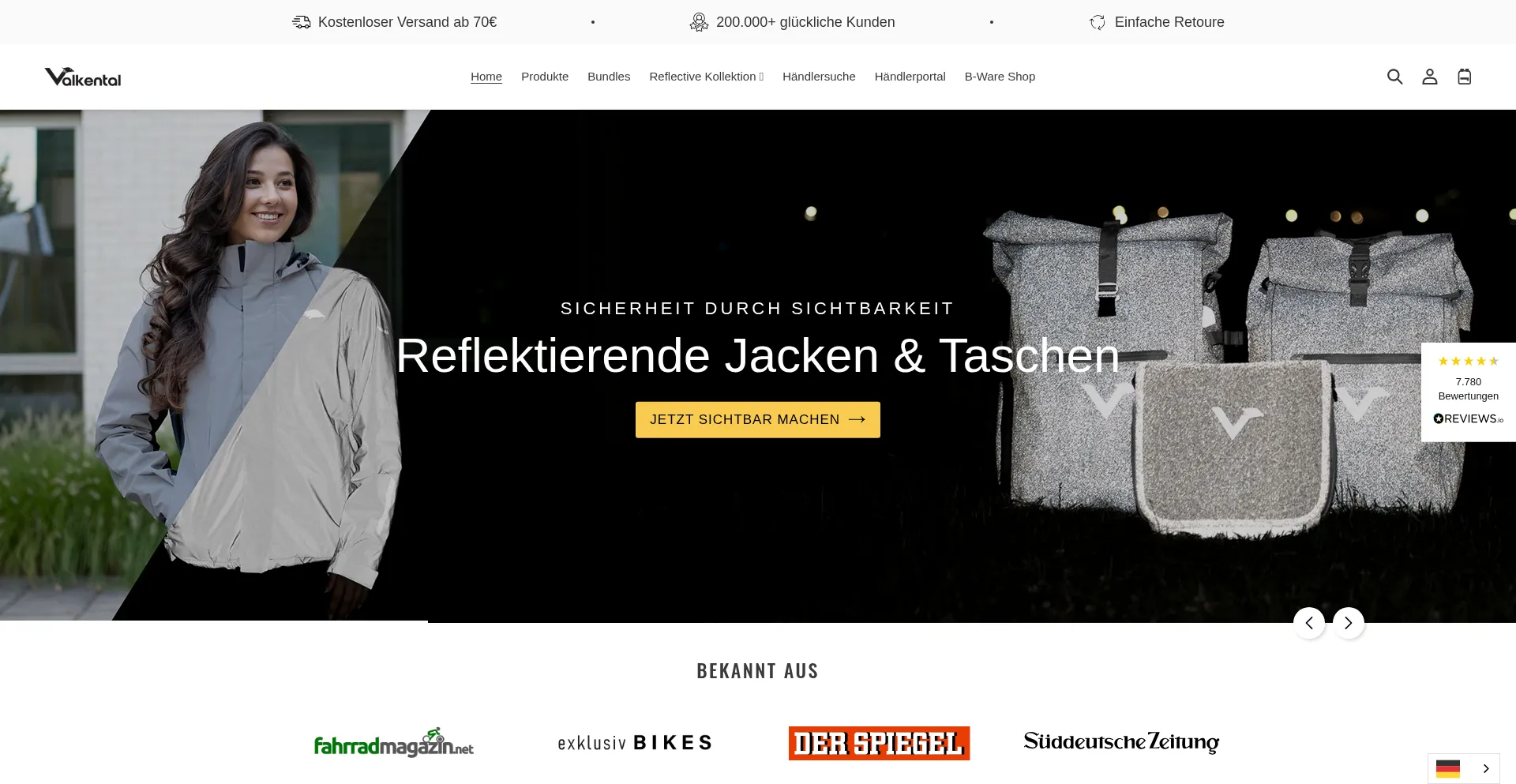 Website screenshot of Valkental.com