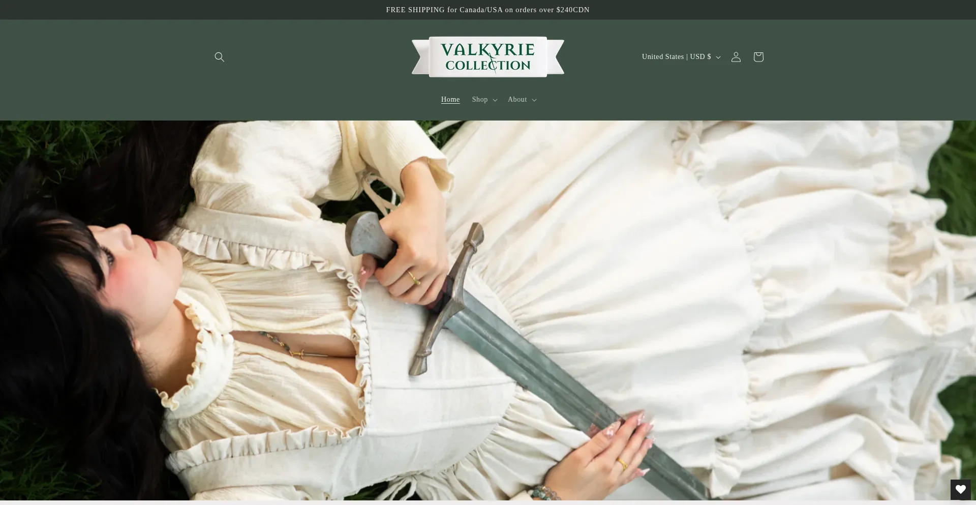 Website screenshot of Valkyriecollection.ca