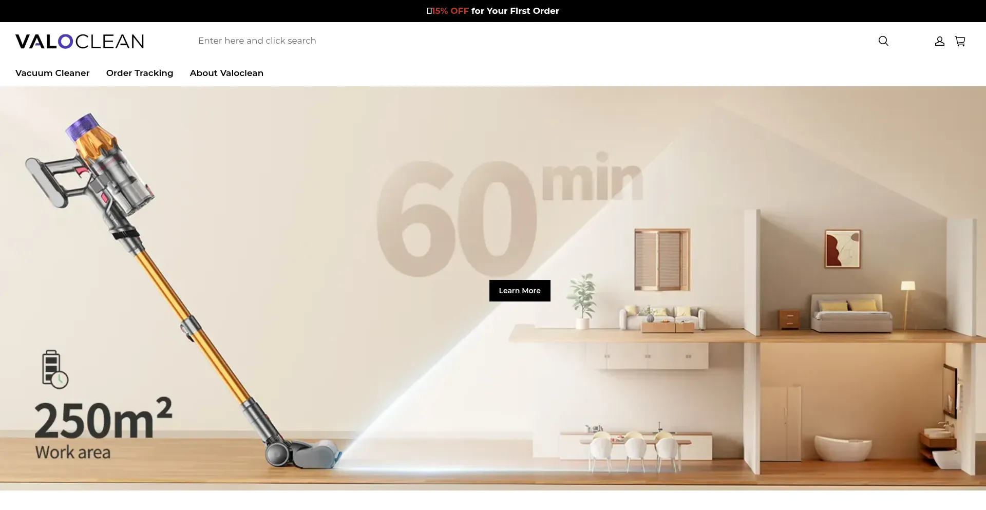 Website screenshot of Valoclean.co.uk