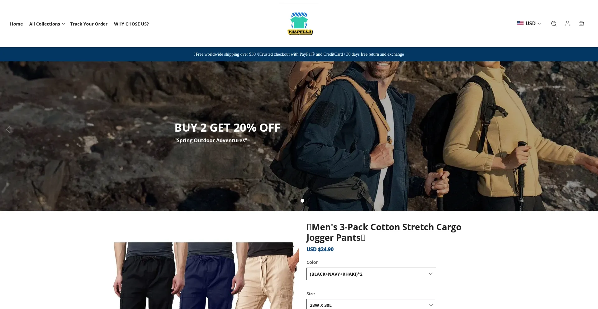 Website screenshot of Valpella.com