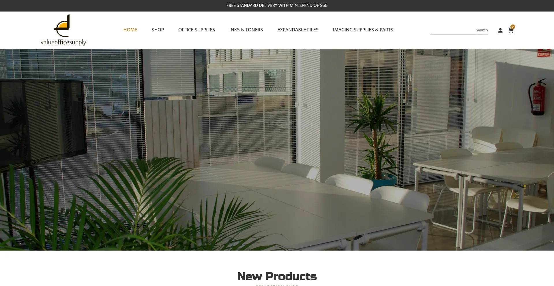 Website screenshot of Valueofficesupply.com