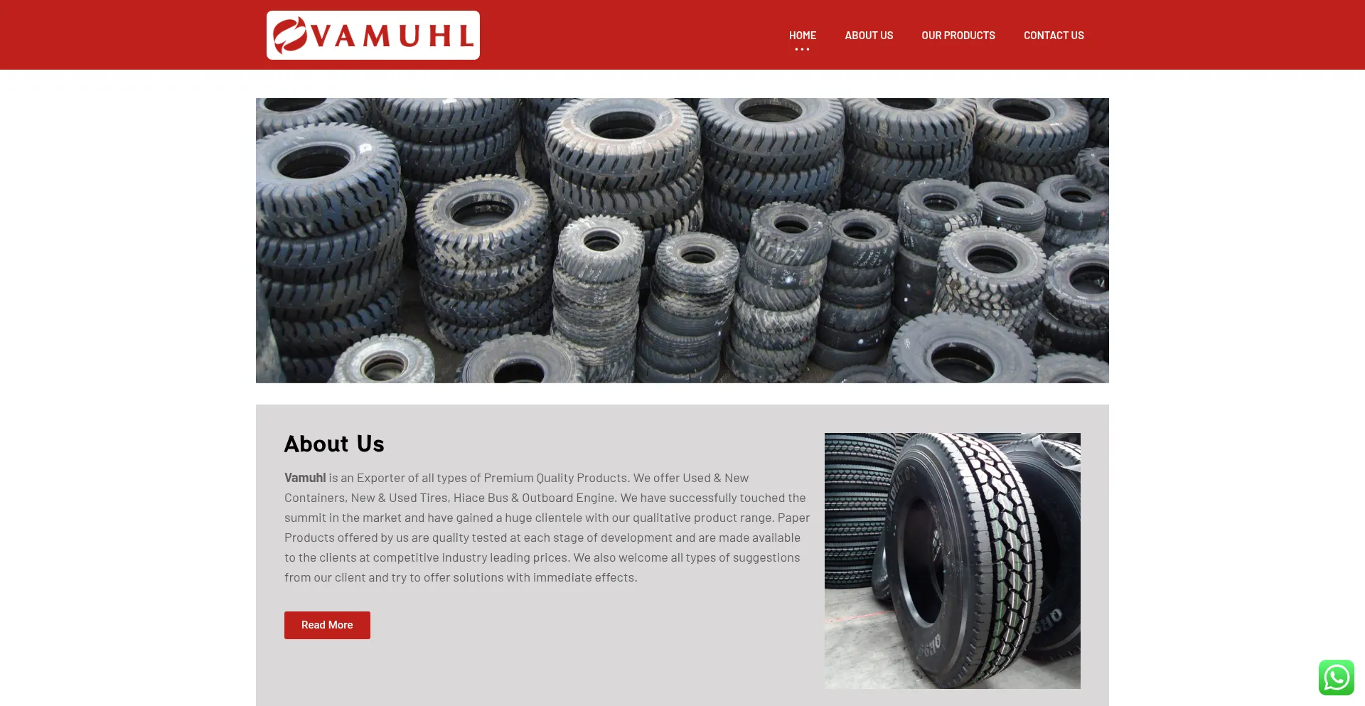 Website screenshot of Vamuhl.com