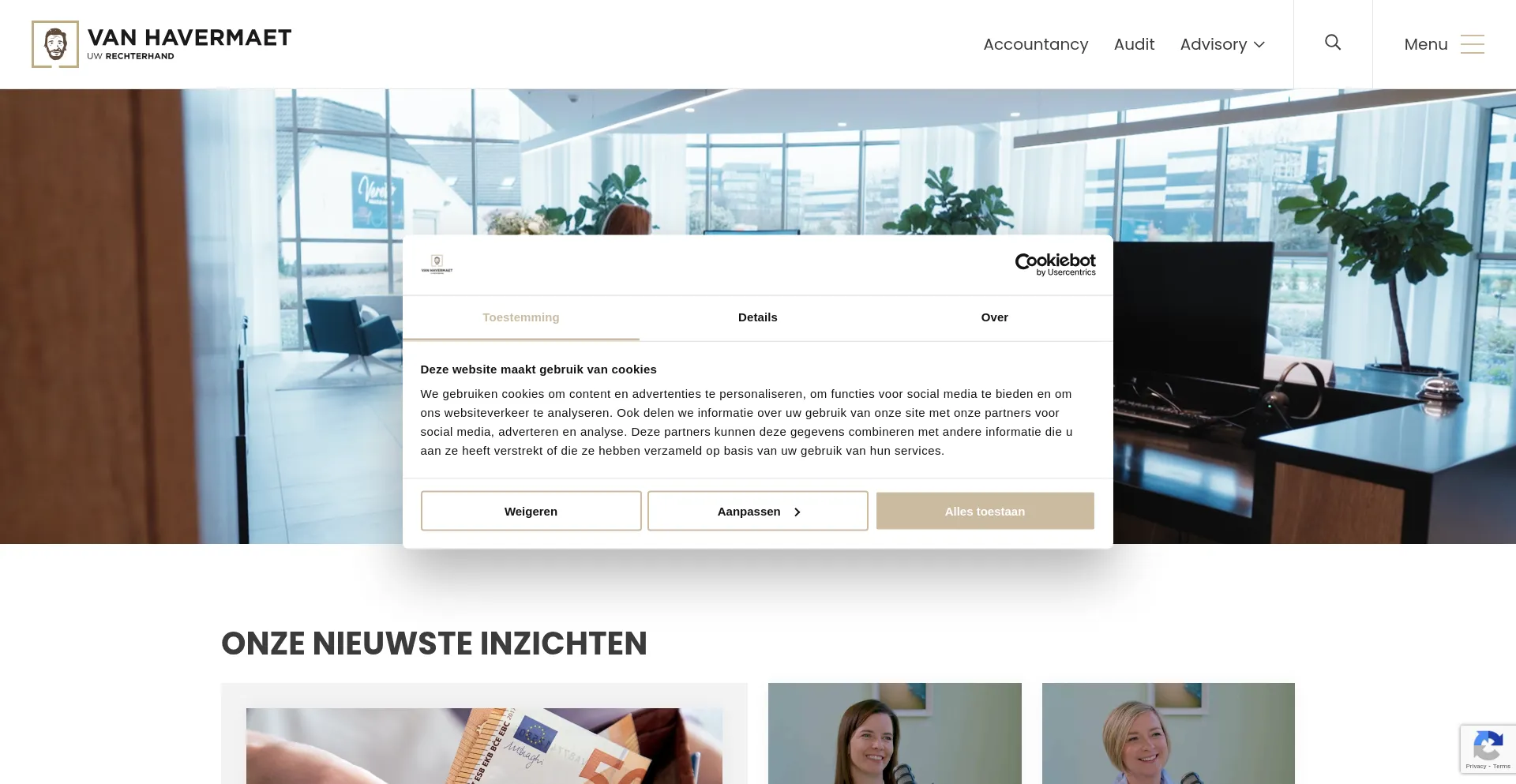 Website screenshot of Vanhavermaet.be