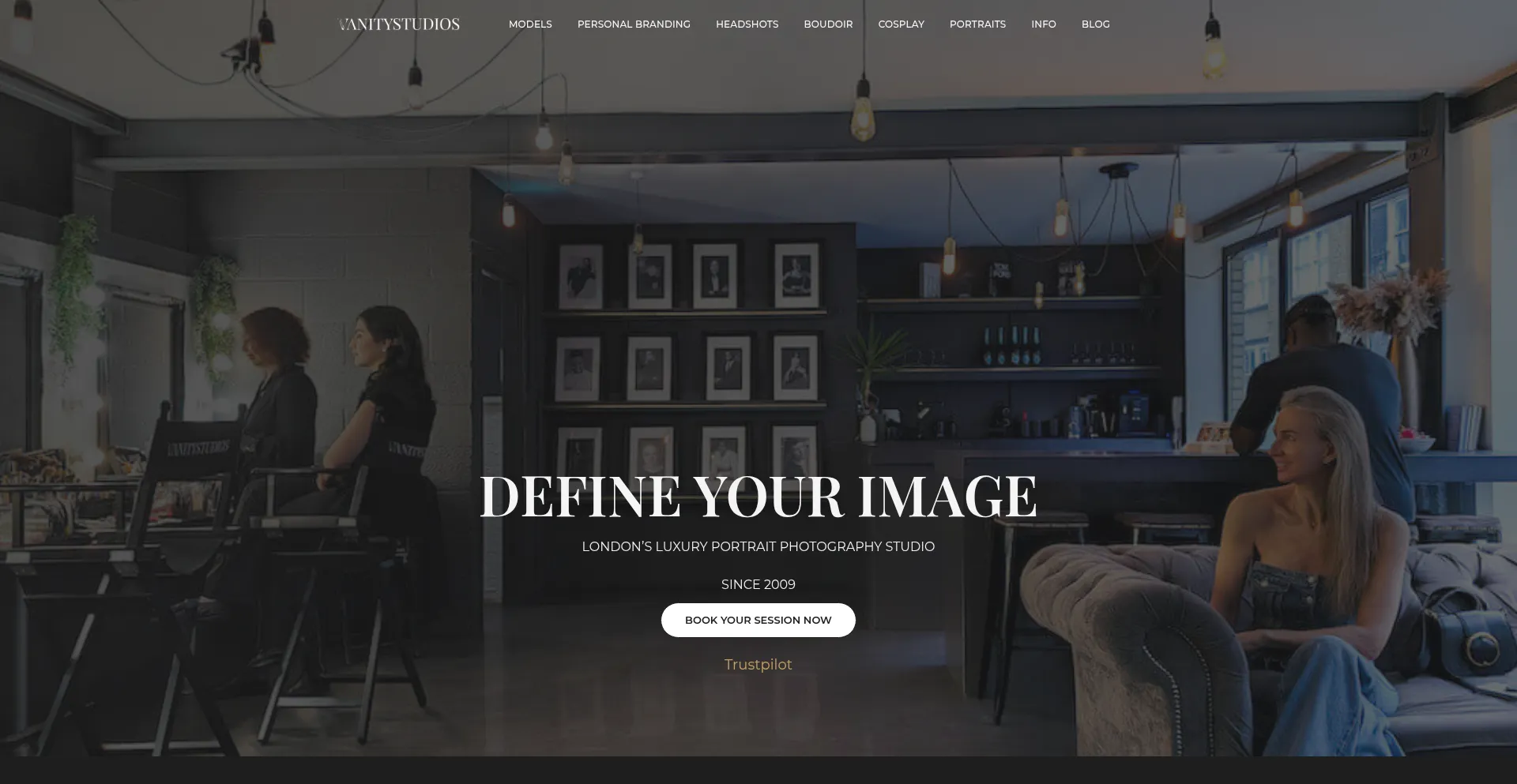 Website screenshot of Vanitystudios.co.uk