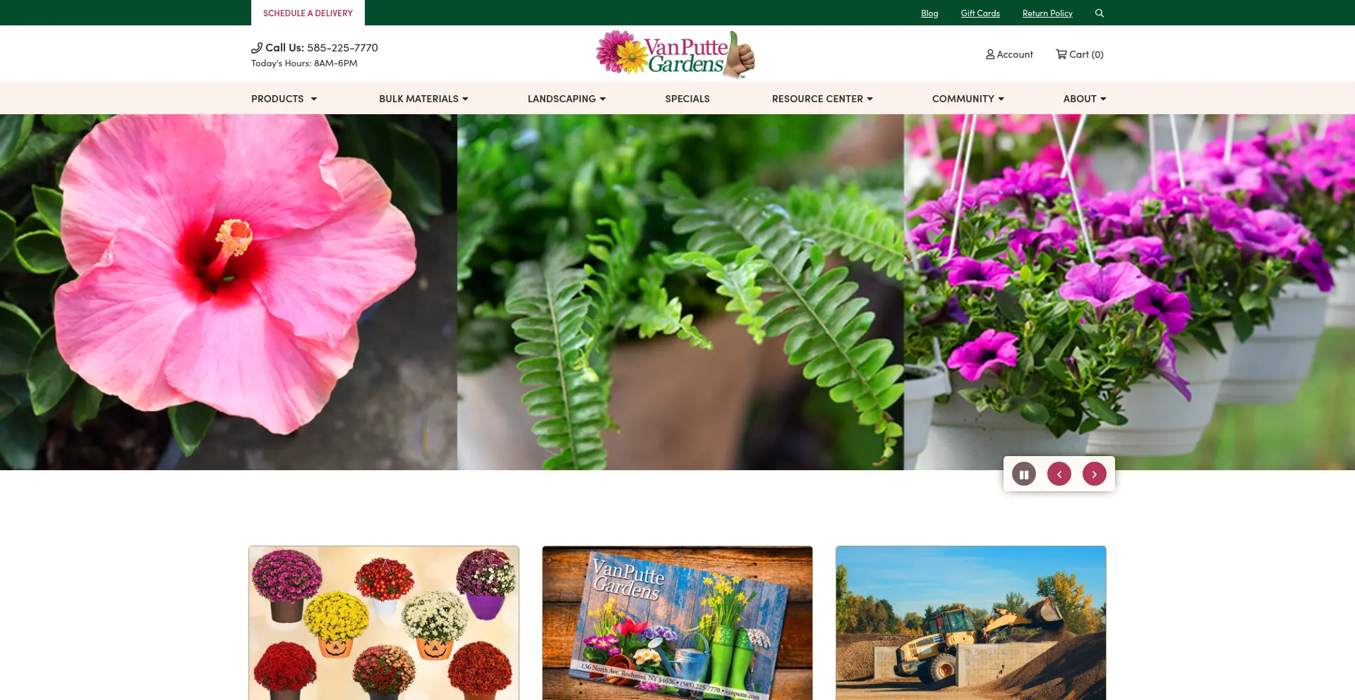 Website screenshot of Vanputte.com