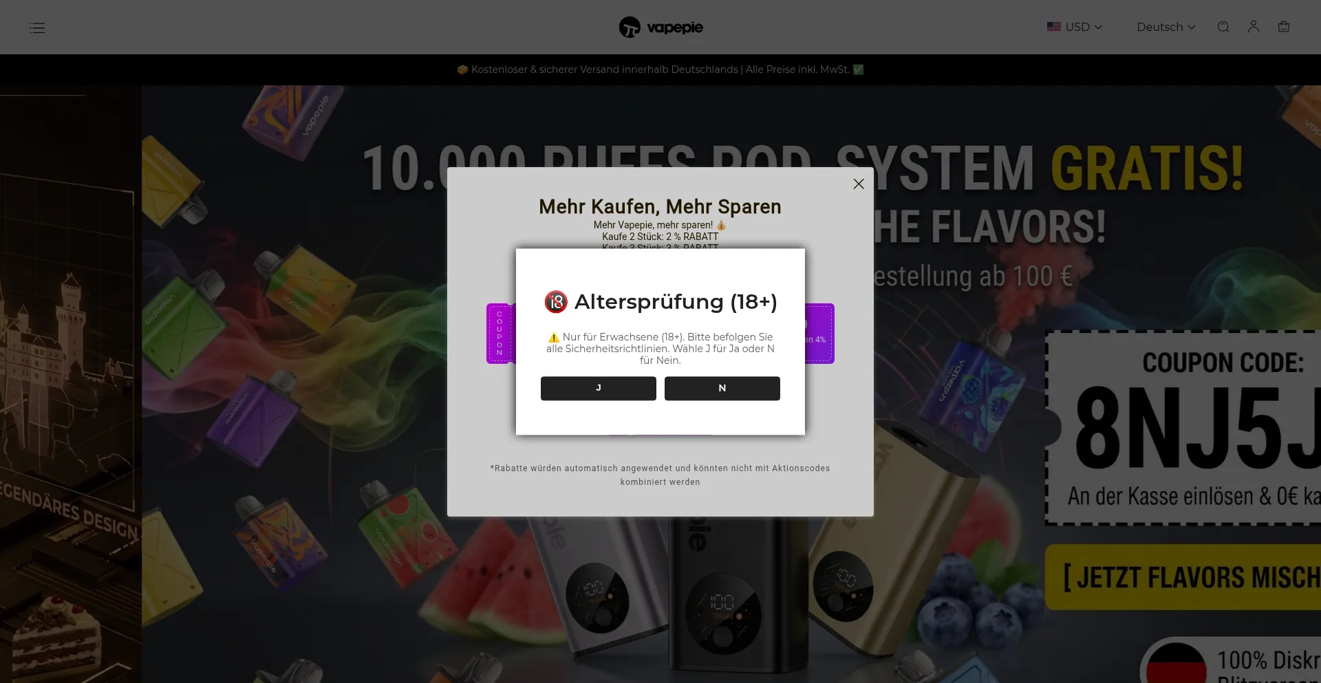 Vapepieshopeu.com