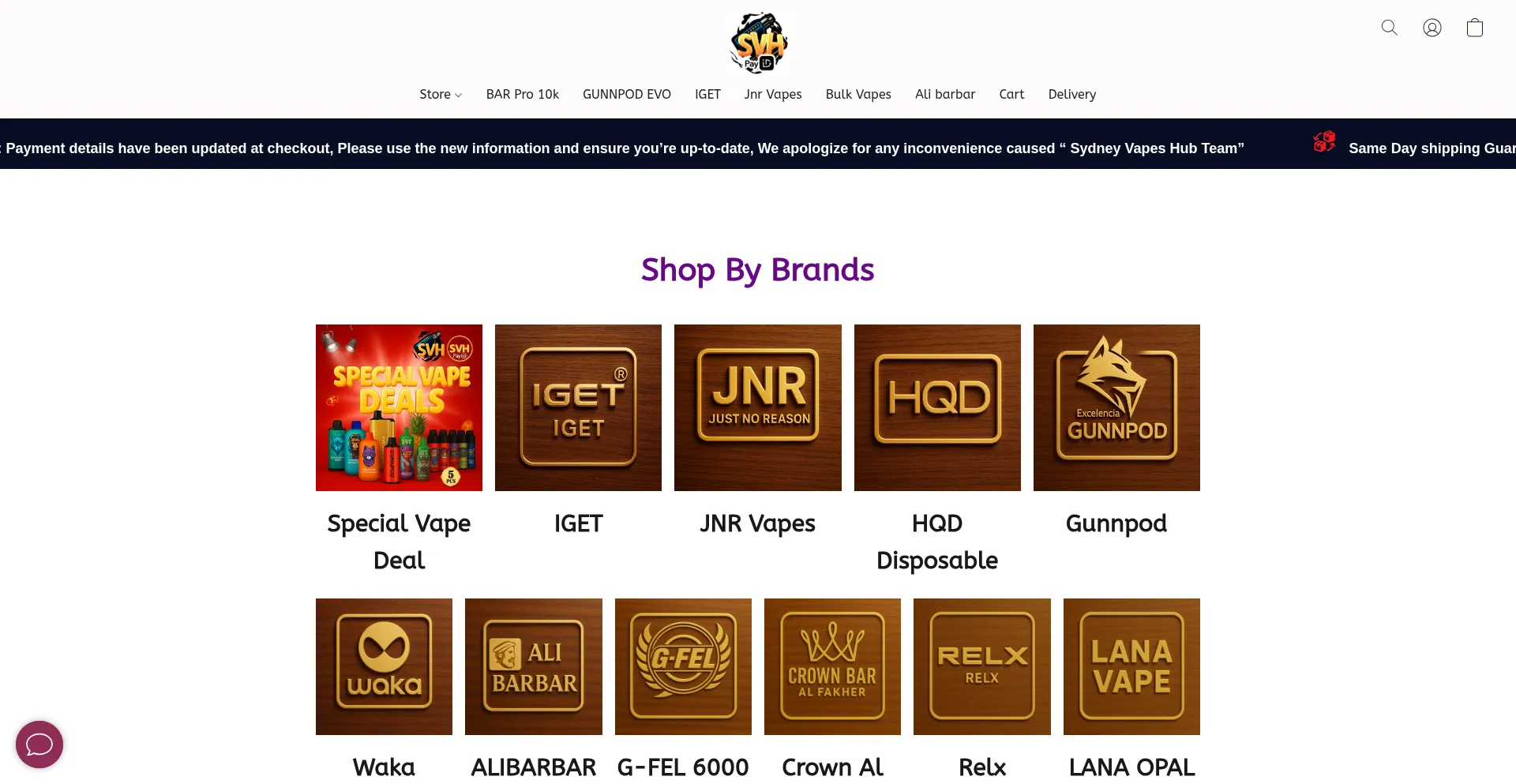 Website screenshot of Vapeshub.company.site