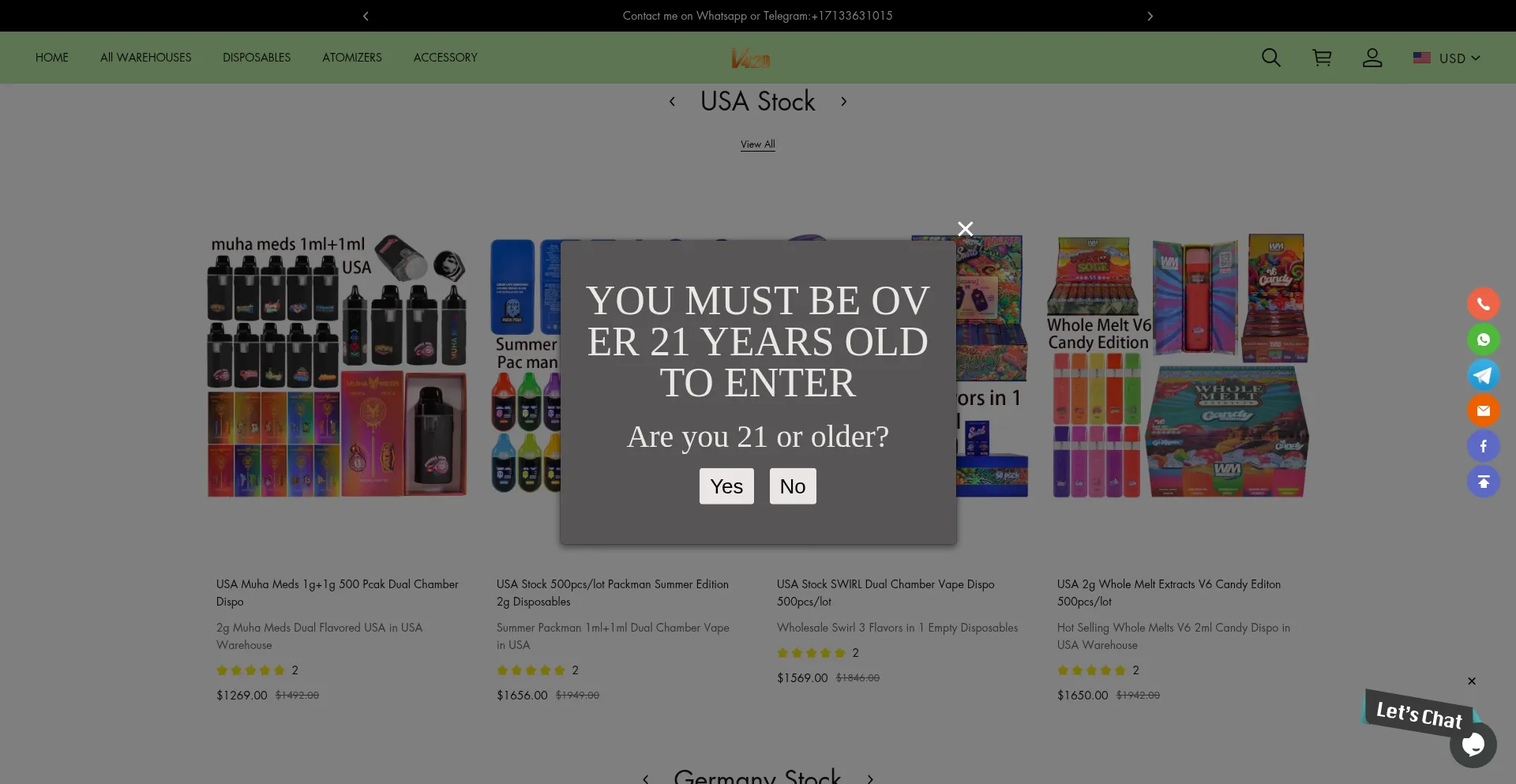 Website screenshot of Vapetech420.com