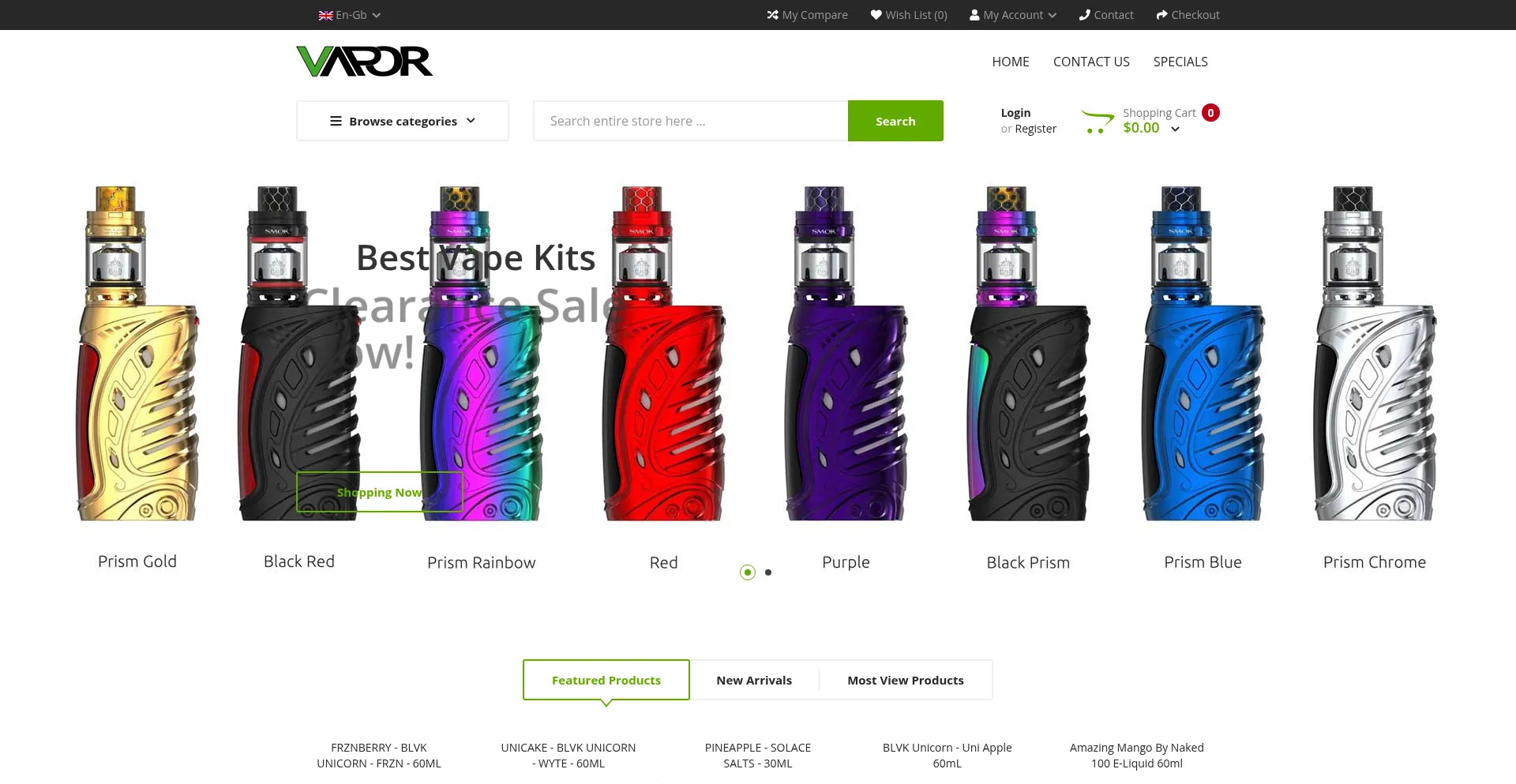 Website screenshot of Vapeuse.com