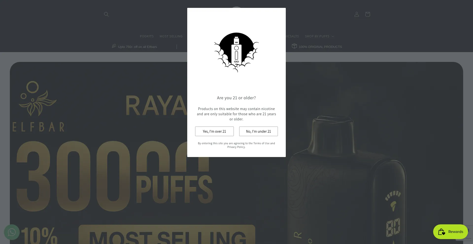 Website screenshot of Vapexlabs.in