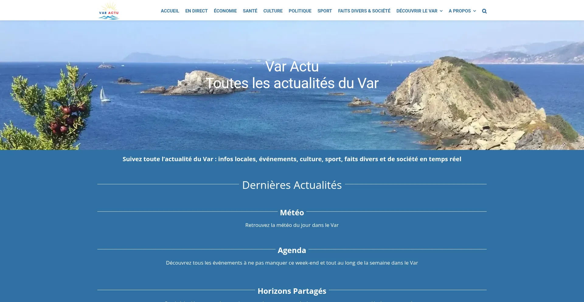 Website screenshot of Varactu.fr