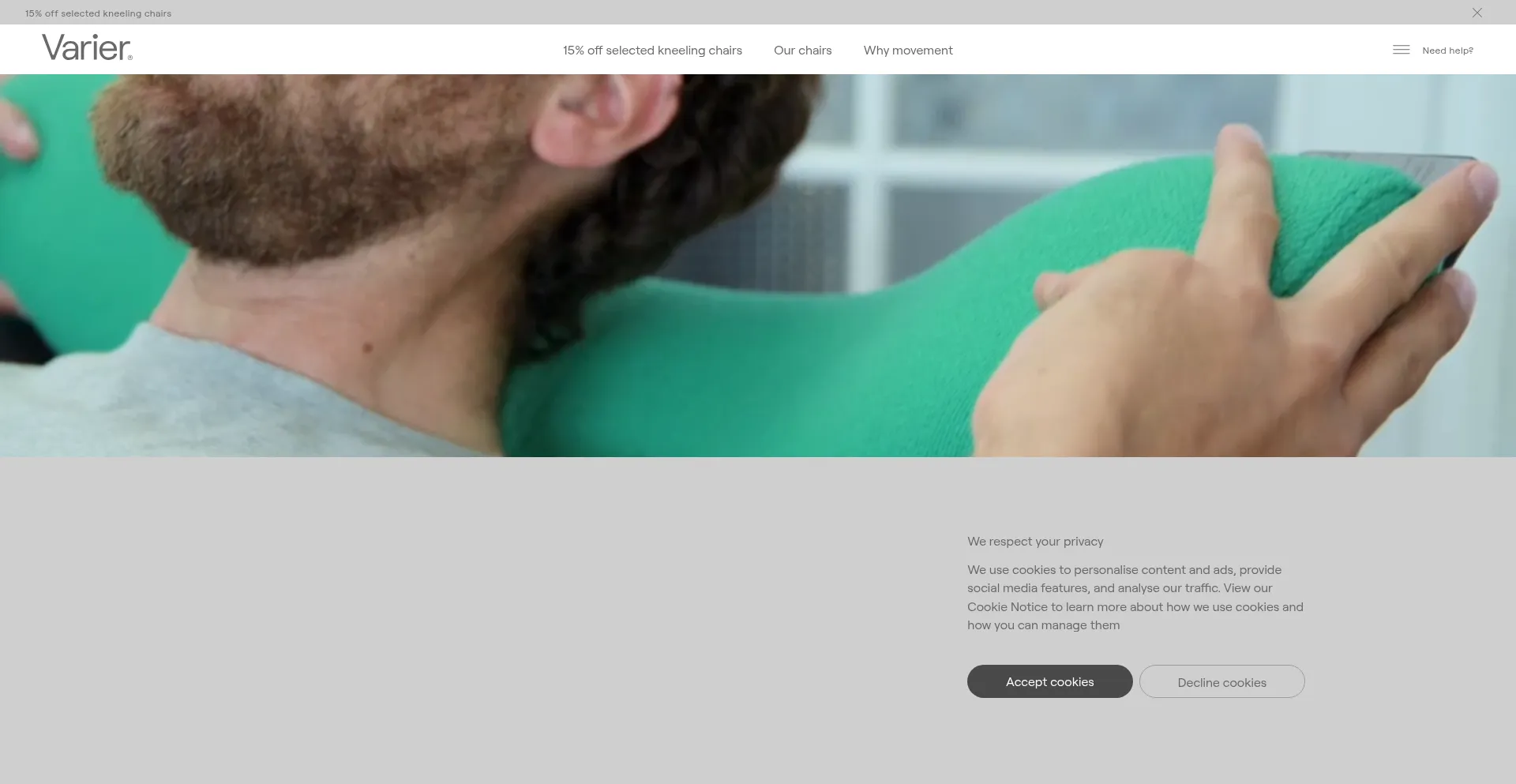 Website screenshot of Varierfurniture.com