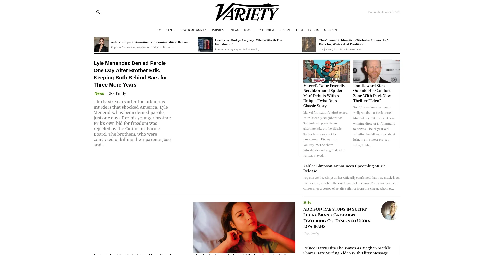 Website screenshot of Variety.com.se