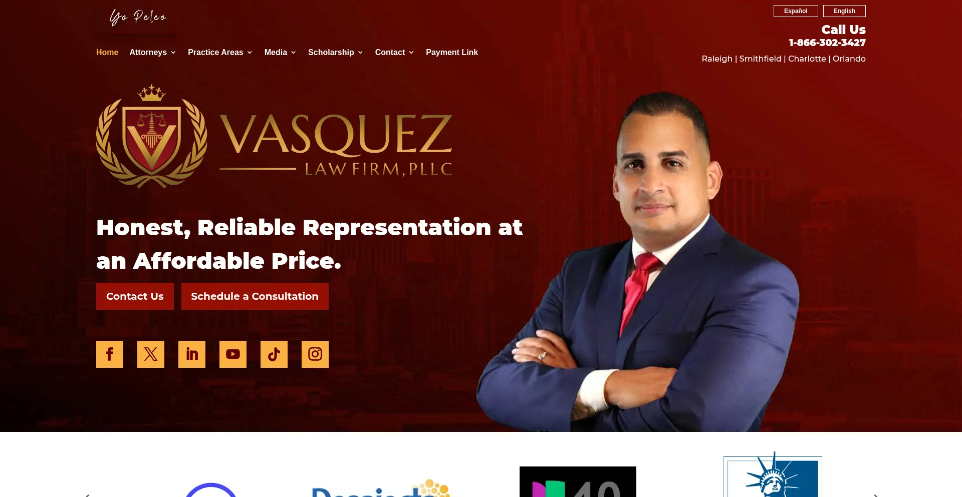 Website screenshot of Vasquezlawnc.com