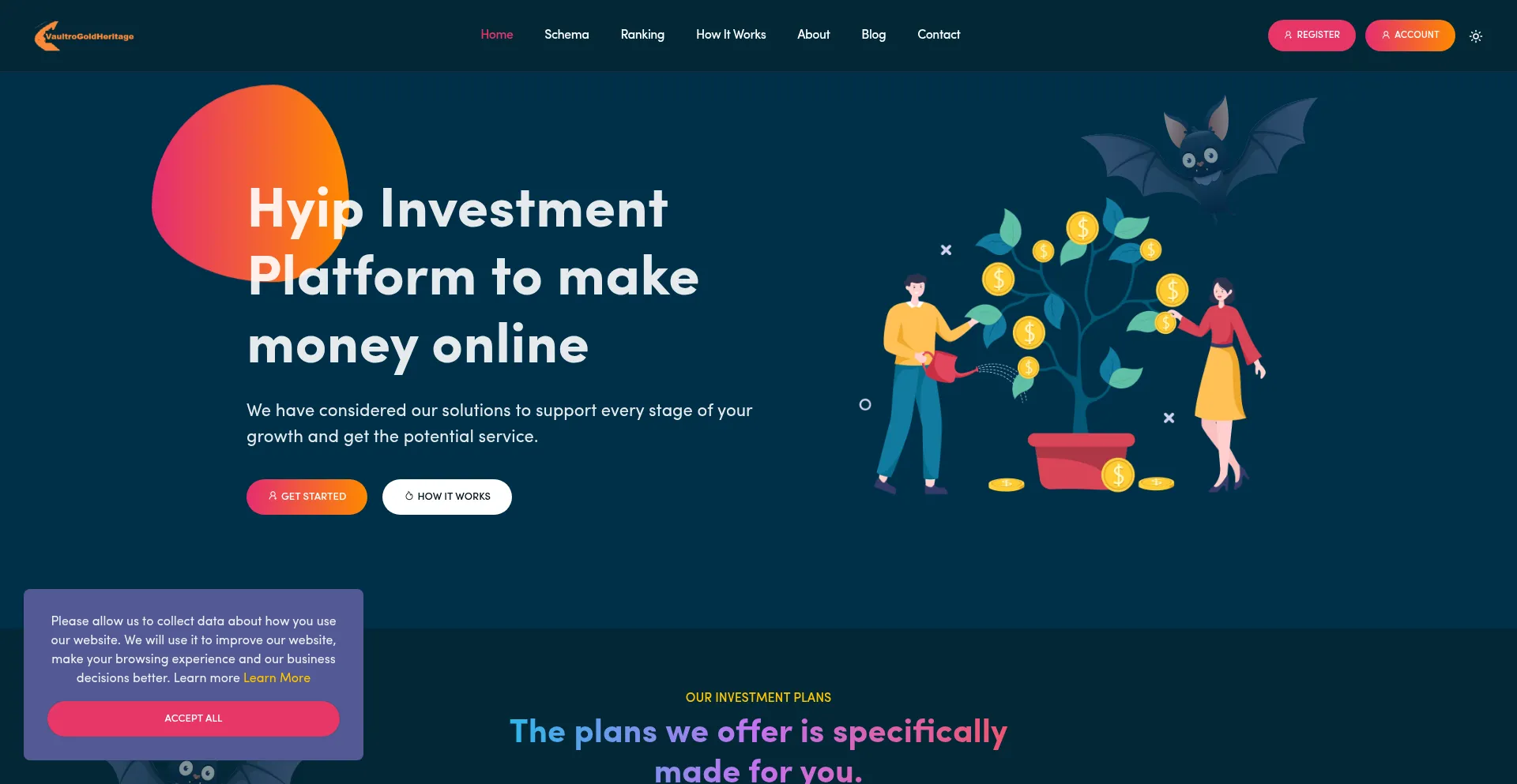 Website screenshot of Vaultrogoldheritage.com