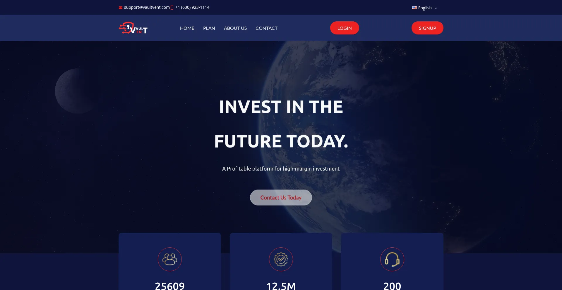 Website screenshot of Vaultvent.com