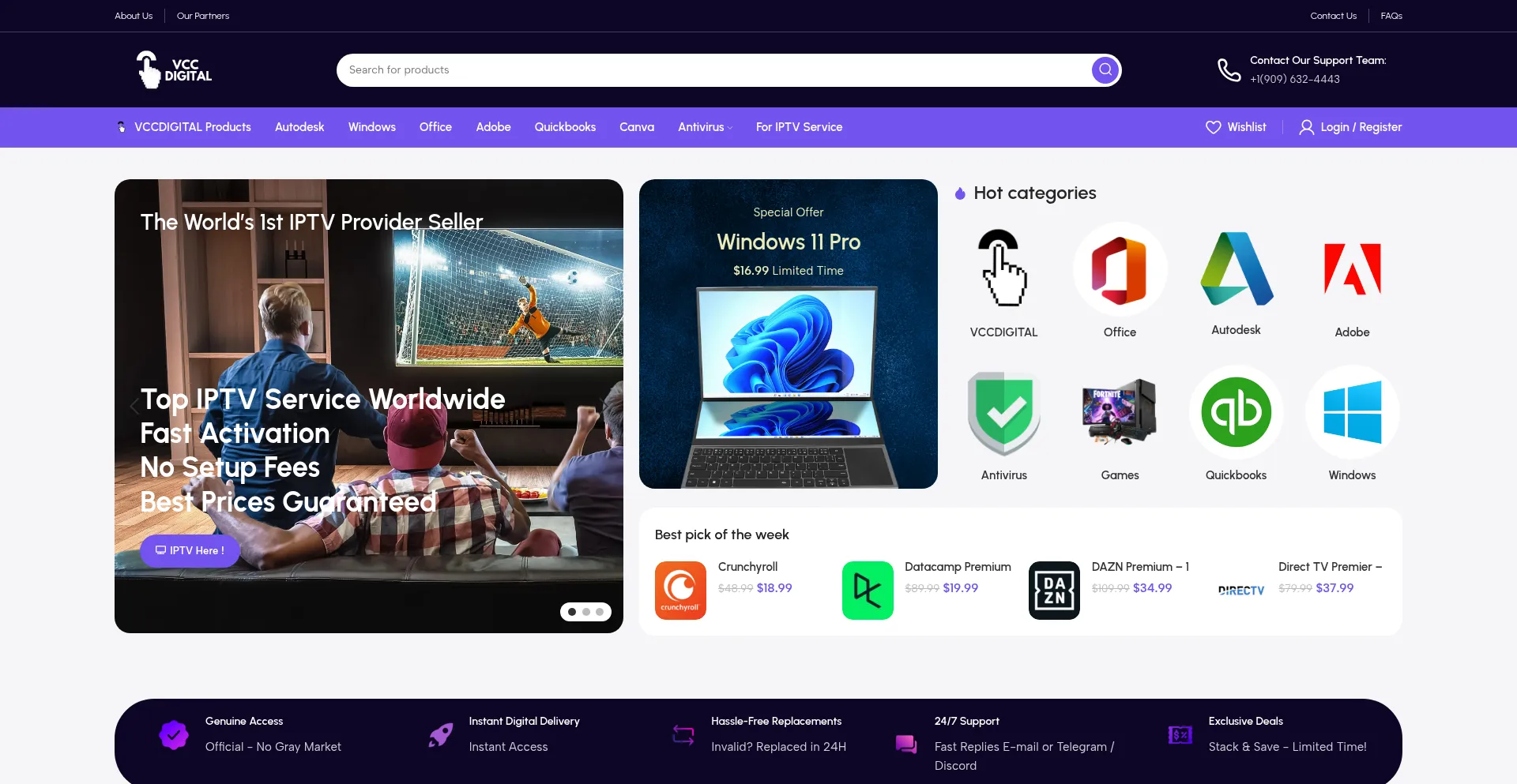 Website screenshot of Vccdigital.us