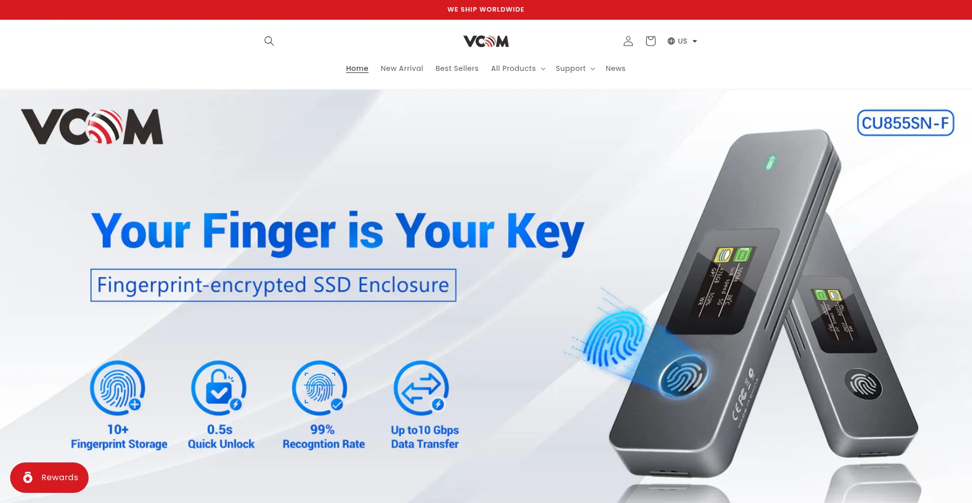 Website screenshot of Vcom.hk
