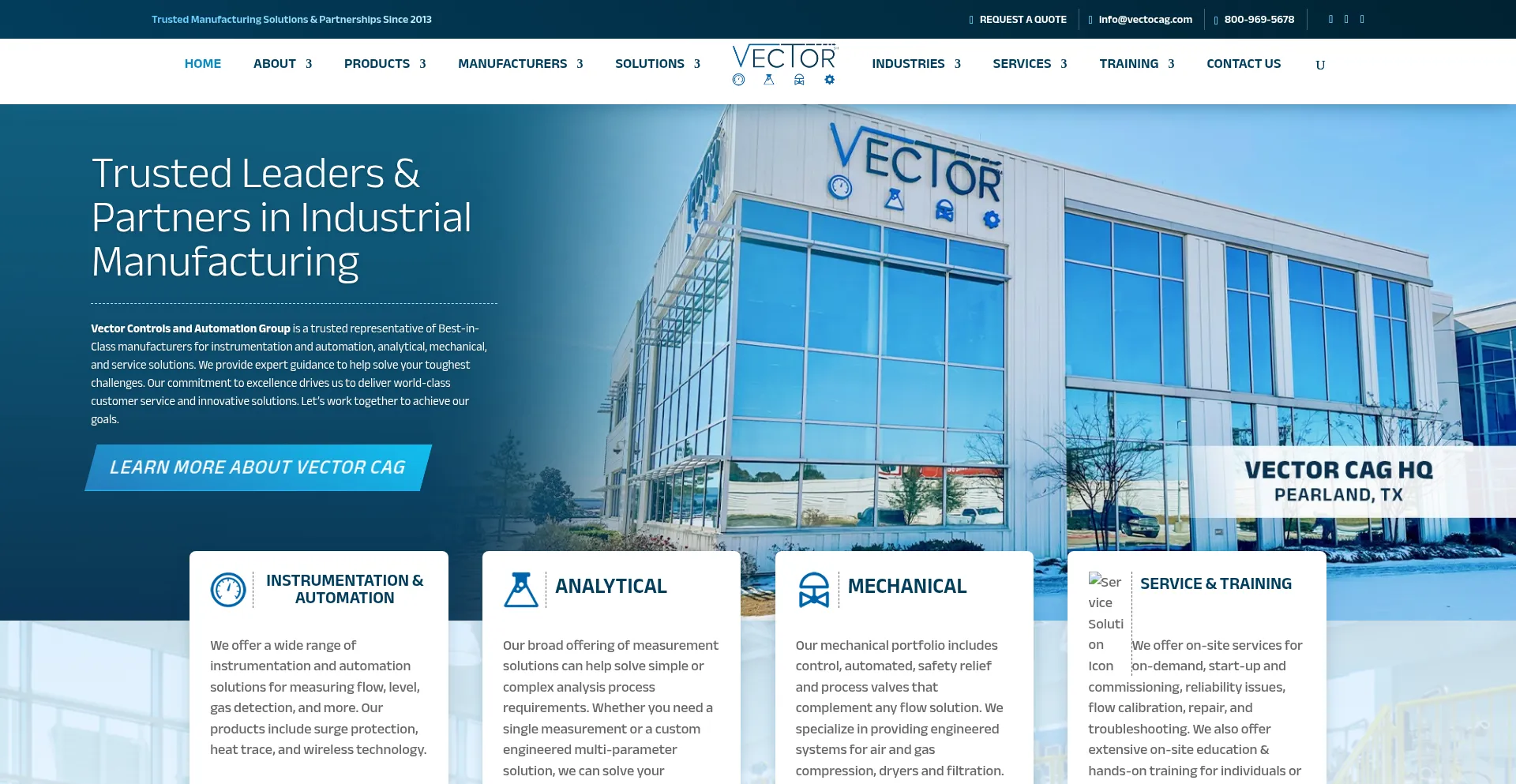 Website screenshot of Vectocag.com