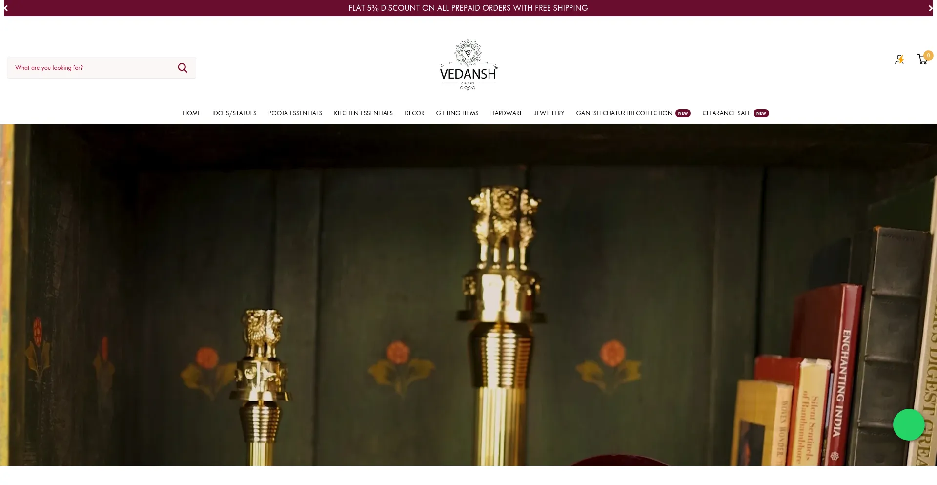 Website screenshot of Vedanshcraft.com