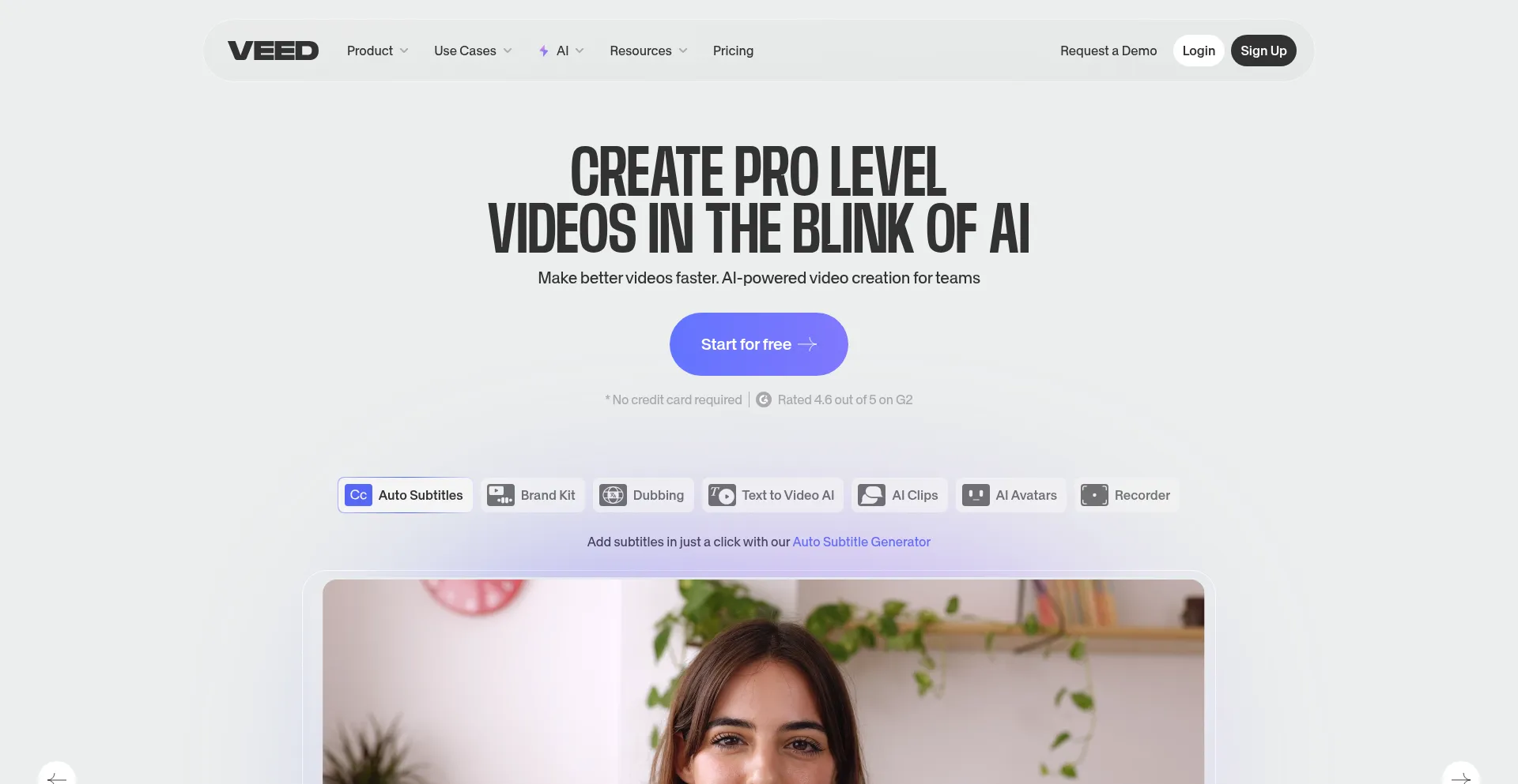 Website screenshot of Veed.io