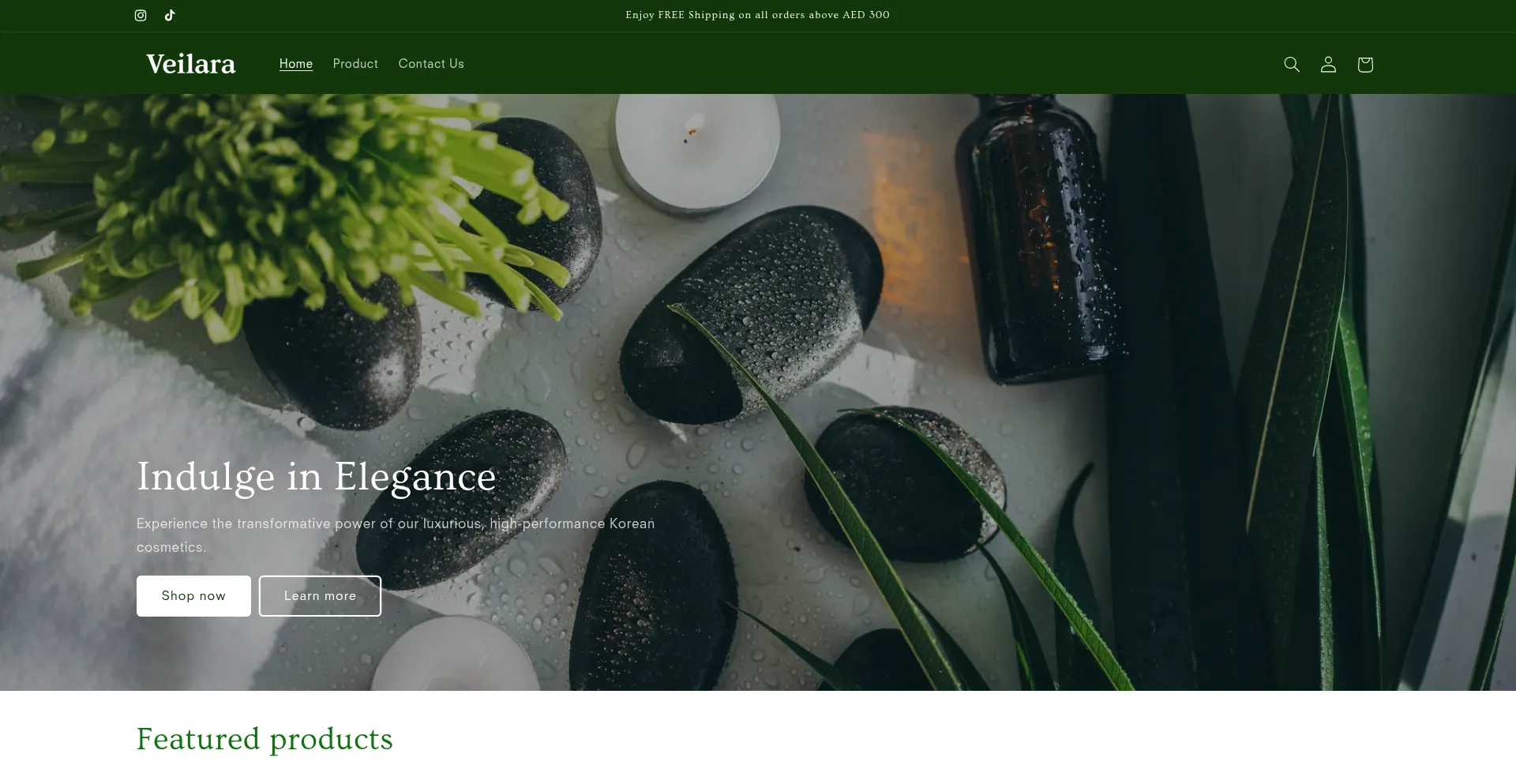 Website screenshot of Veilara.shop