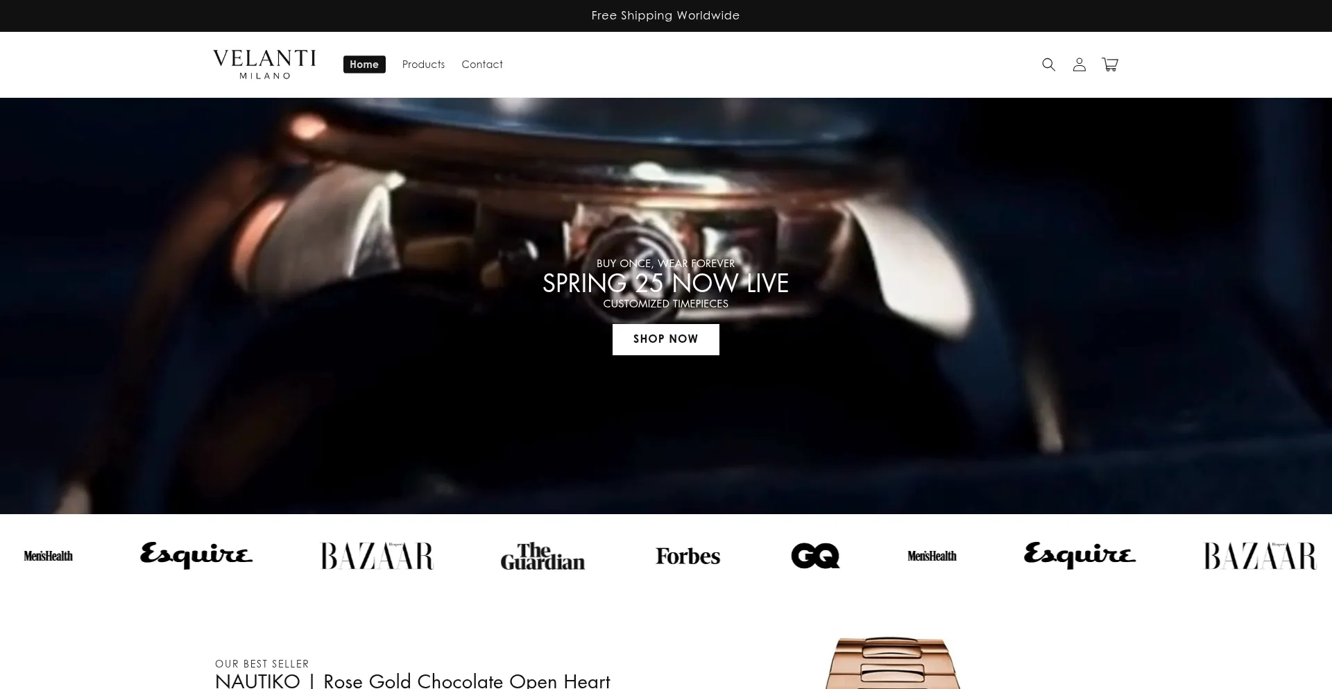 Website screenshot of Velantimilano.com