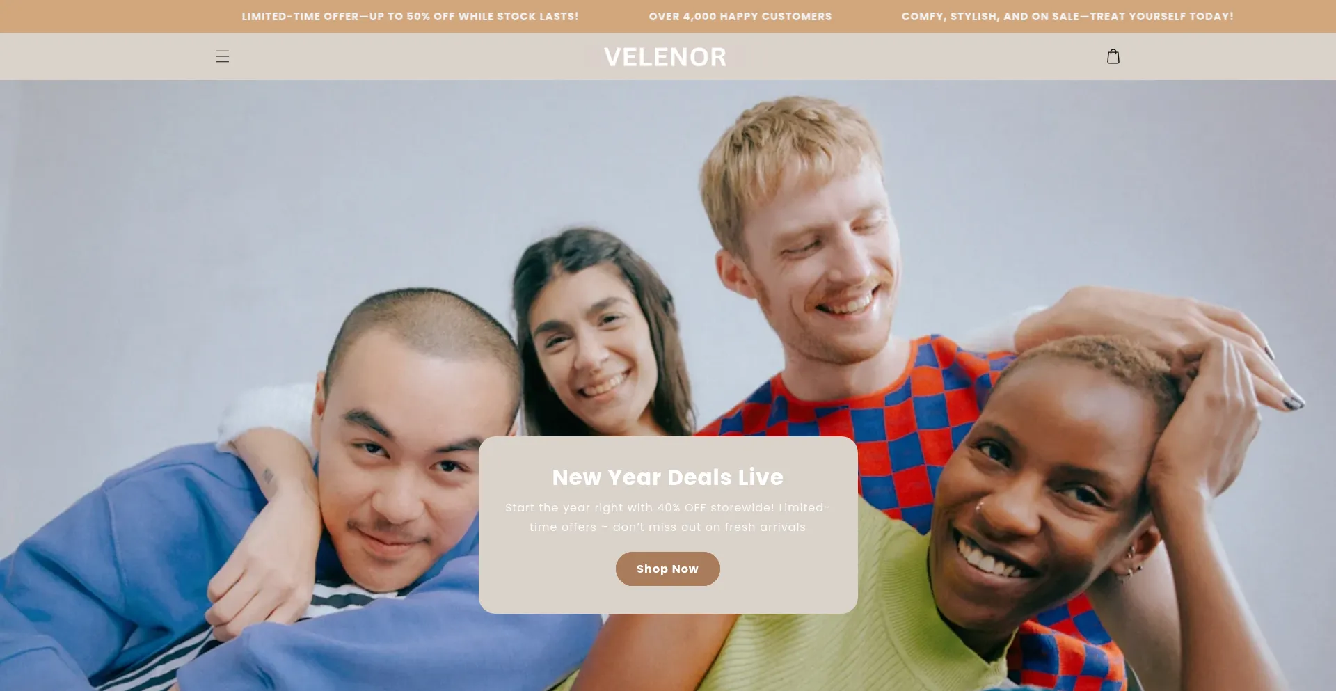 Website screenshot of Velenor-store.com