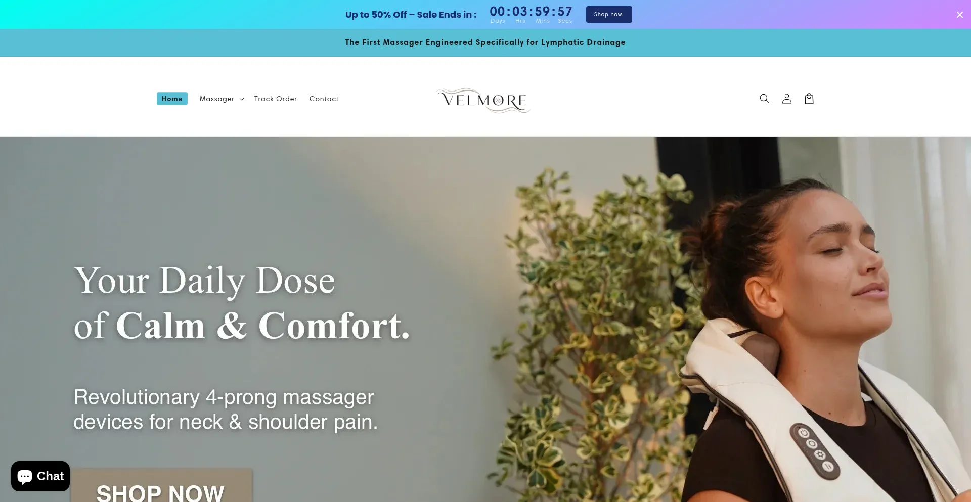Website screenshot of Velmore-us.com