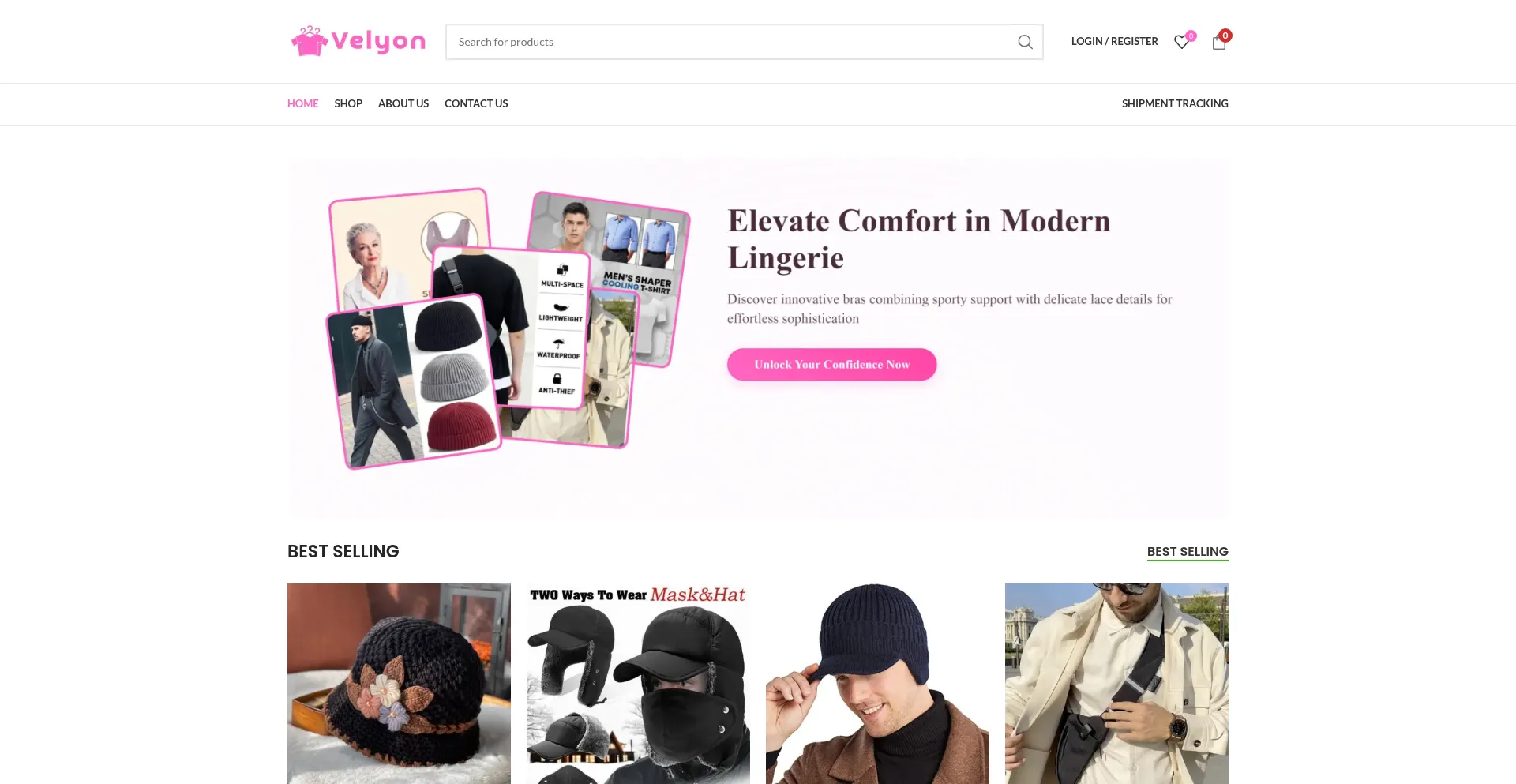 Website screenshot of Velyon.co