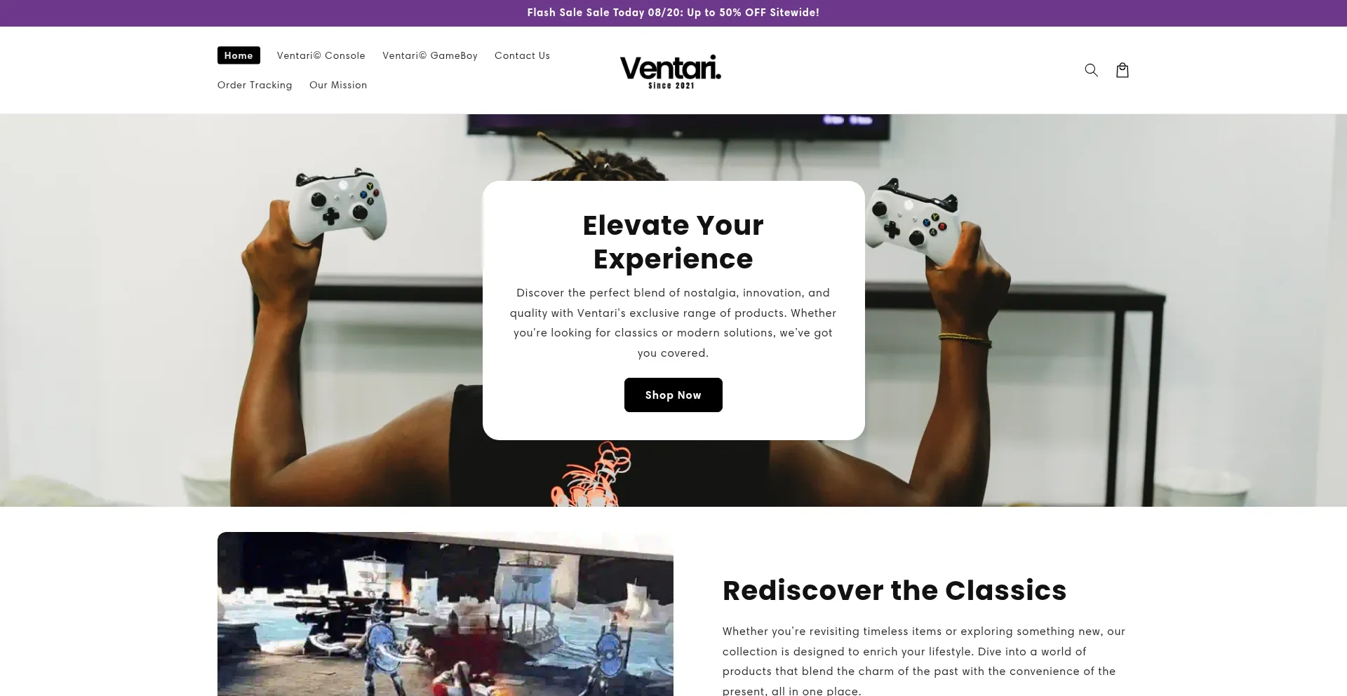 Website screenshot of Ventari.co