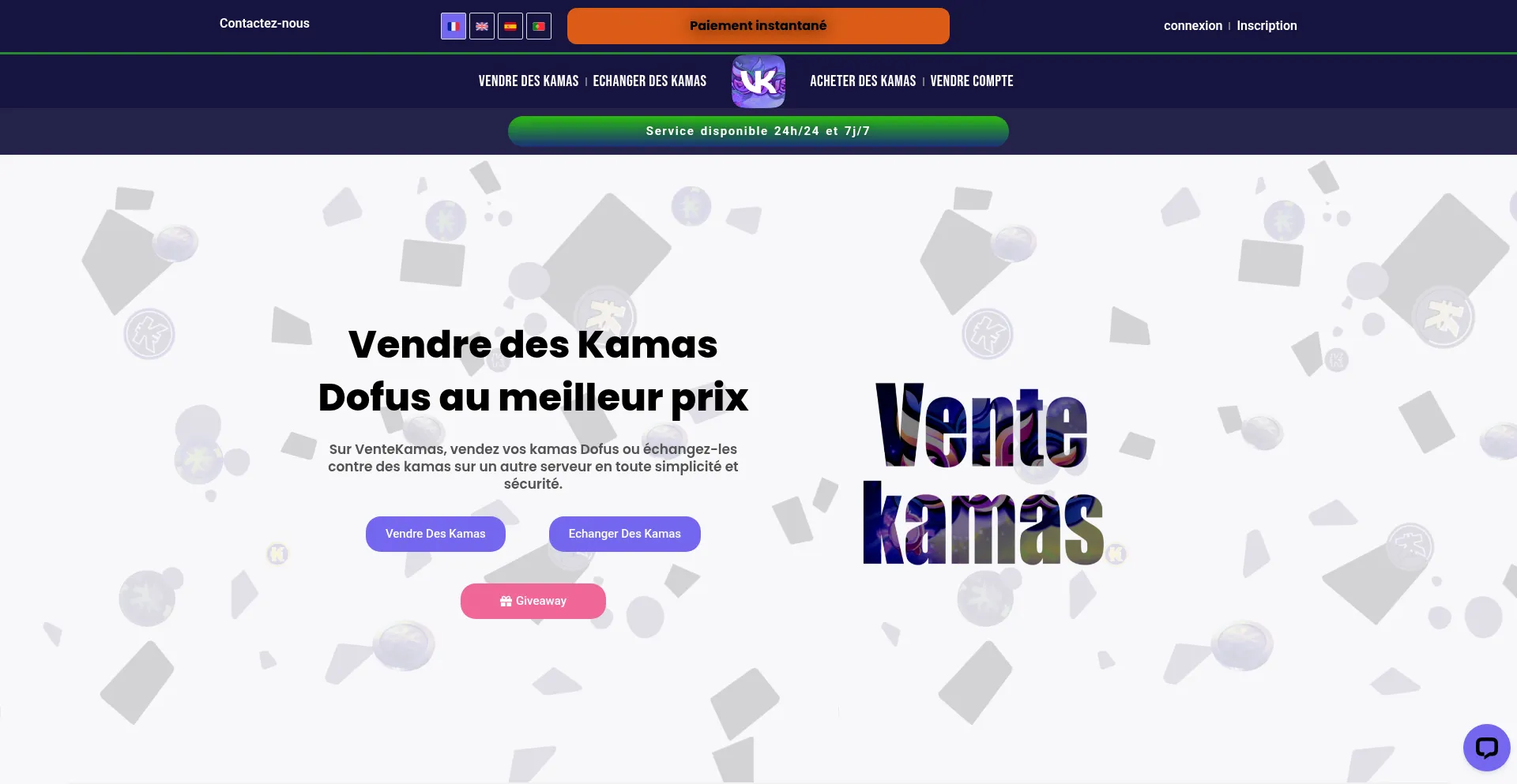 Website screenshot of Ventekamas.com